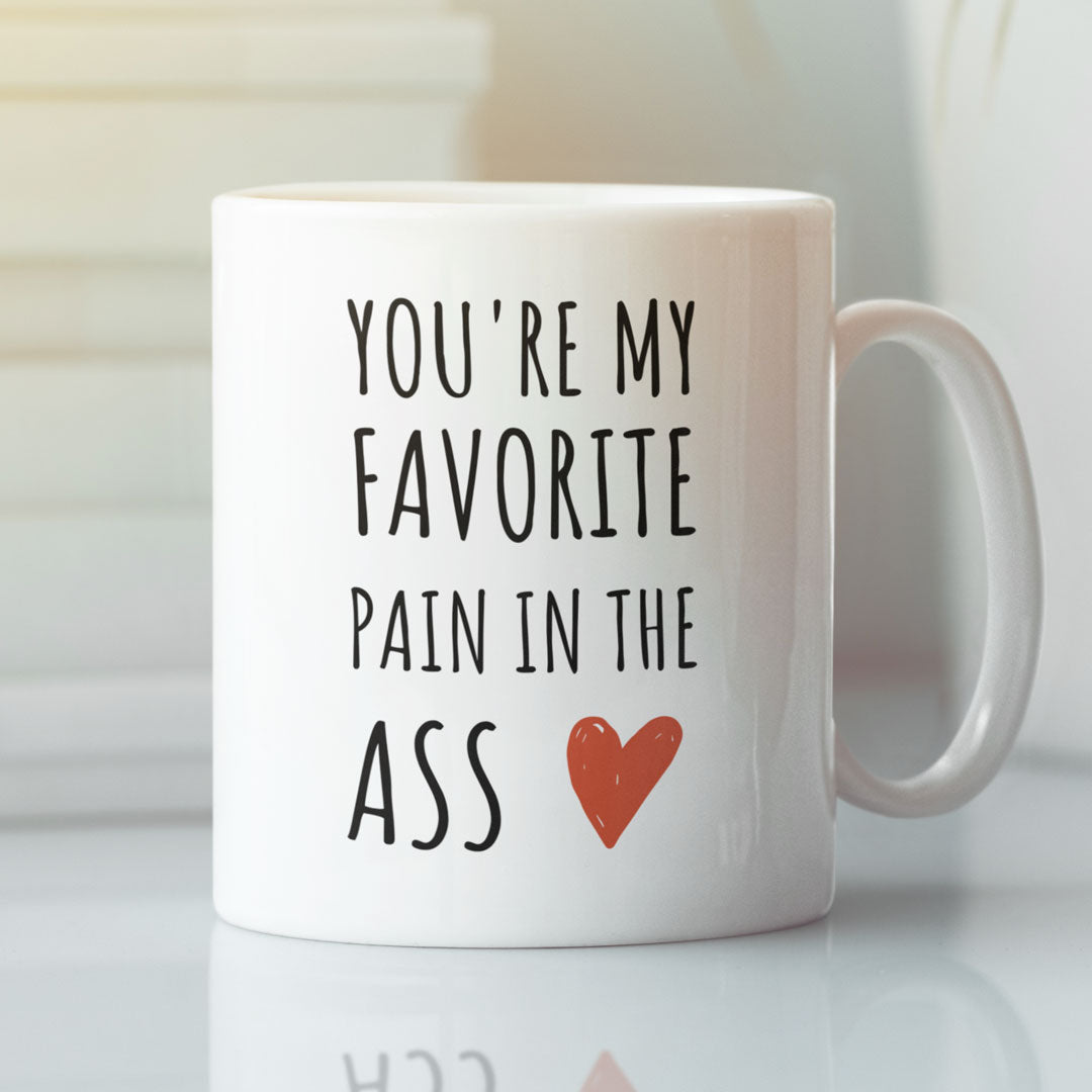 Funny Gift Mug For Parnter - Valentines Mug You're My Favorite Pain In The Ass