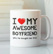Valentines Day Funny Gift Coffee Mug - I Love My Awesome Boyfriend