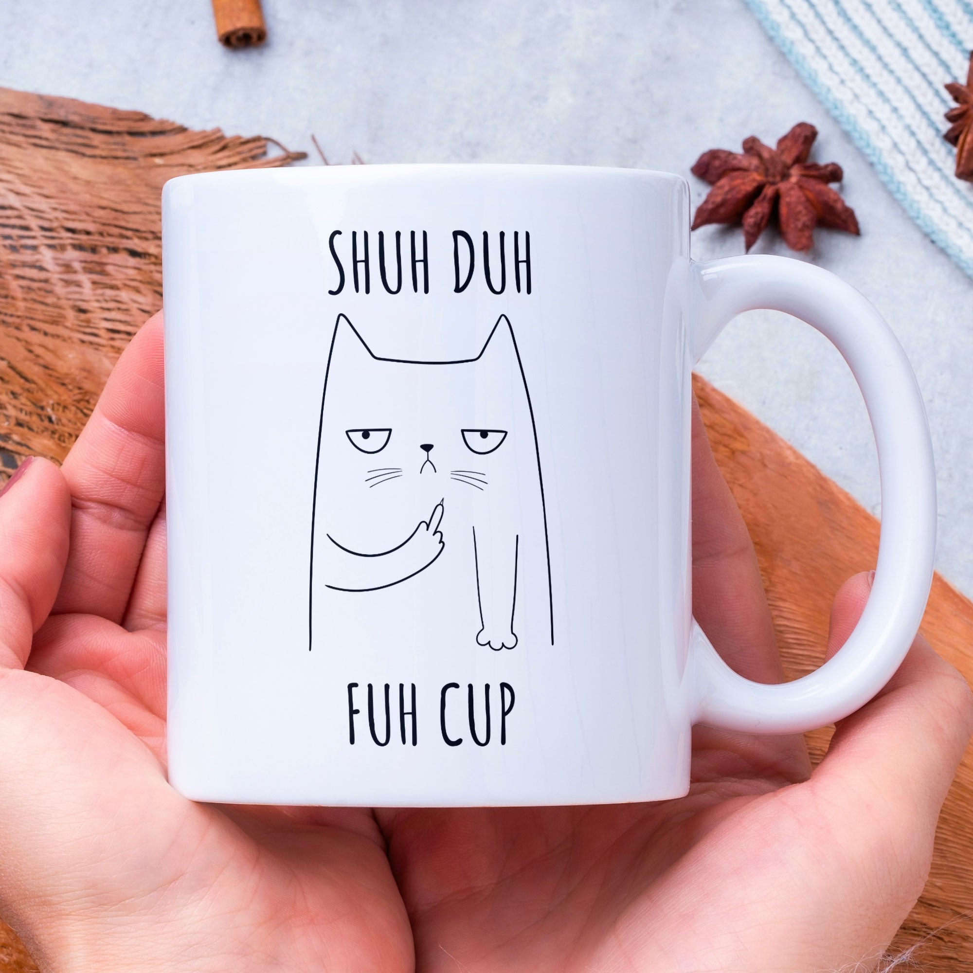 Funny Rude Cat Coffee Gift Mug - Cat Gifts For Cat Lovers - Cat Gifts For Women - Cute Joke Cat Mug - Cat Mom Mug