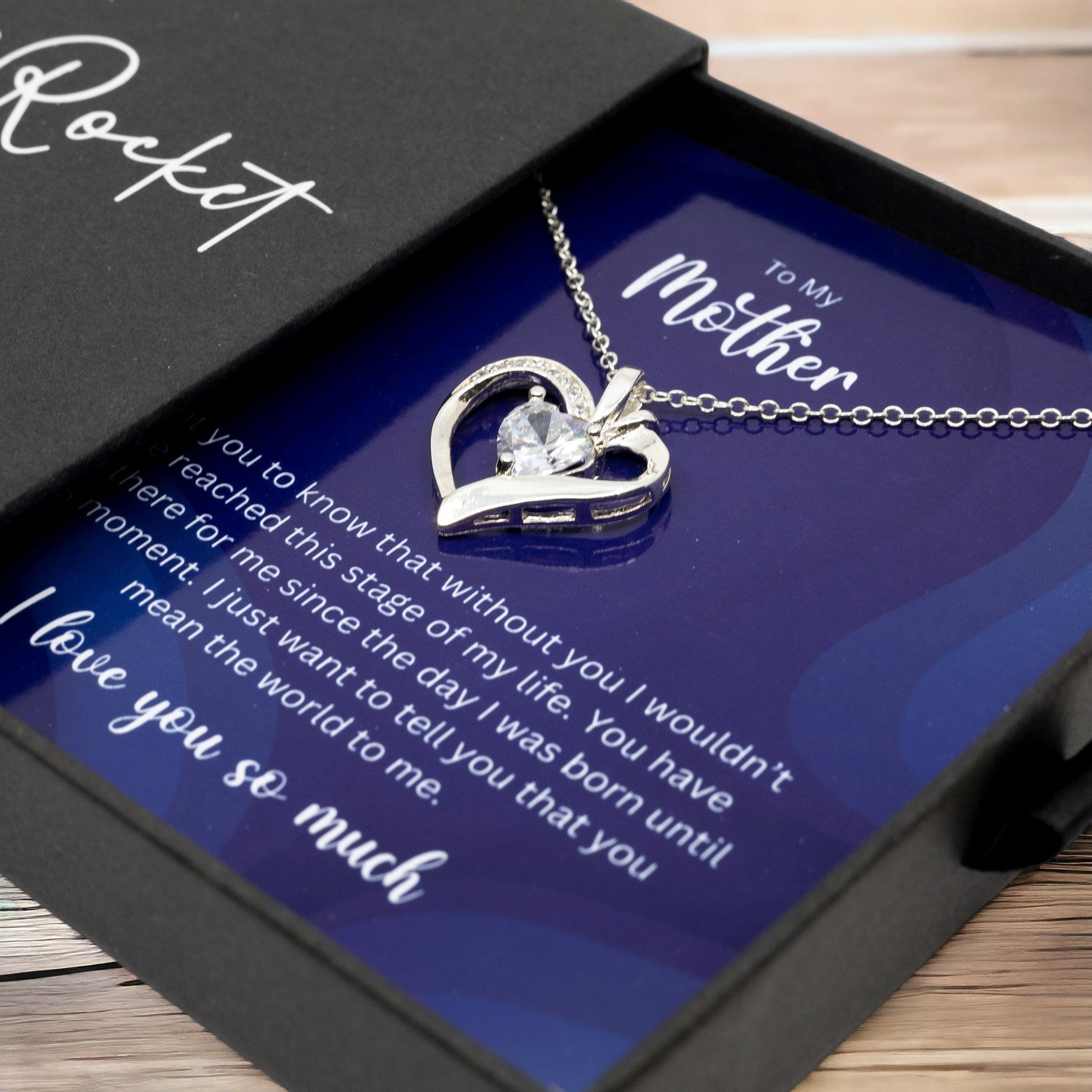 To My Mother - Sterling Silver Necklace Personalised Gift With A Custom Message Card - Gift from Son / Daughter For Mum