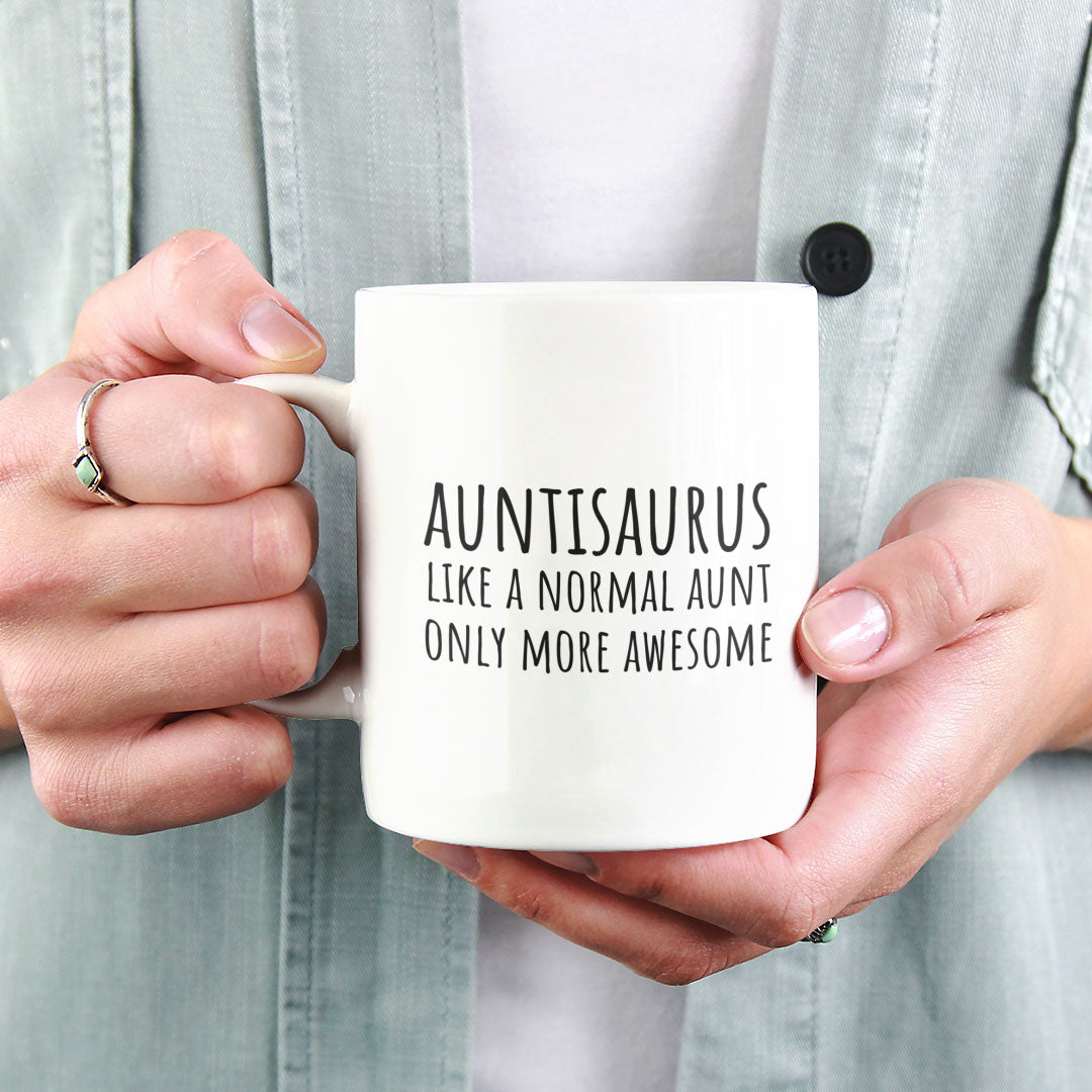 Auntie Coffee Mug - Auntisaurus Auntie Gift Mug - Perfect For Birthday or Christmas Gift - Funny Coffee Mug - Novelty Gift For Auntie