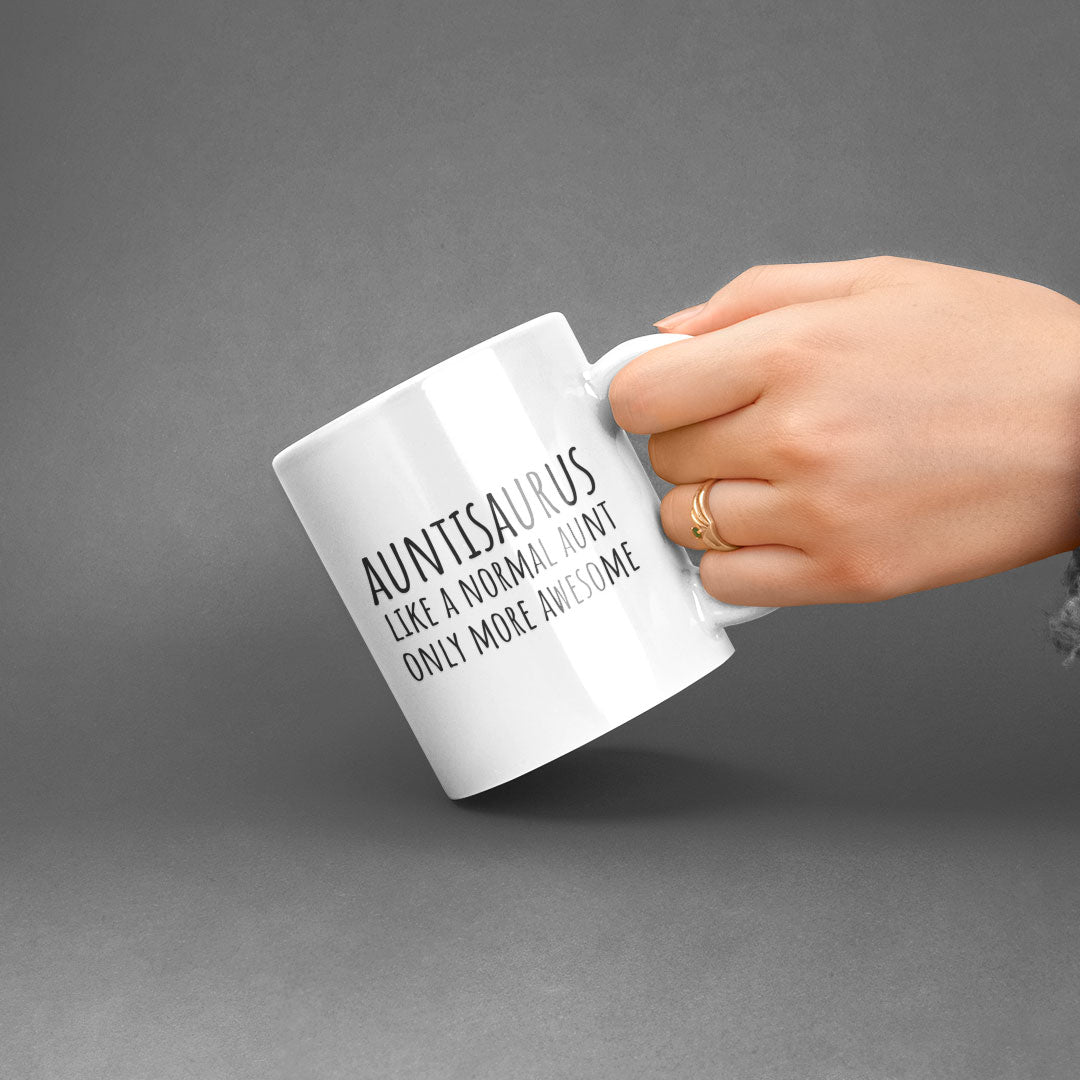 Auntie Coffee Mug - Auntisaurus Auntie Gift Mug - Perfect For Birthday or Christmas Gift - Funny Coffee Mug - Novelty Gift For Auntie