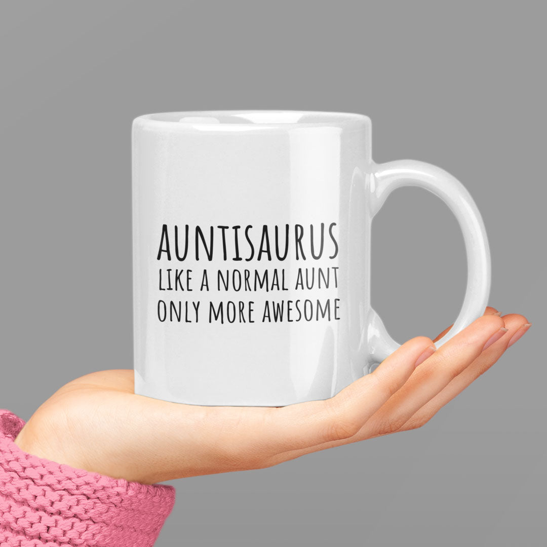Auntie Coffee Mug - Auntisaurus Auntie Gift Mug - Perfect For Birthday or Christmas Gift - Funny Coffee Mug - Novelty Gift For Auntie