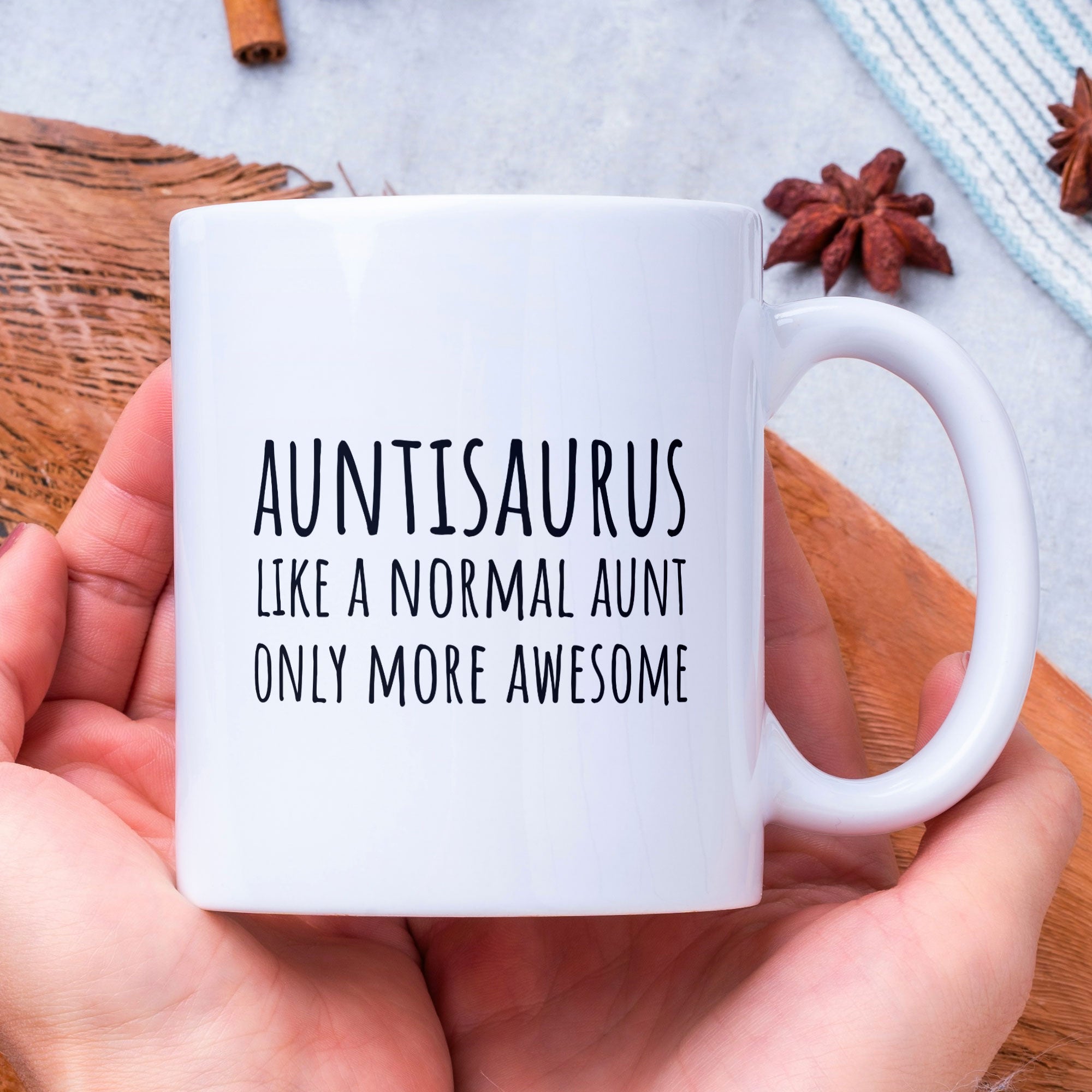 Auntie Coffee Mug - Auntisaurus Auntie Gift Mug - Perfect For Birthday or Christmas Gift - Funny Coffee Mug - Novelty Gift For Auntie