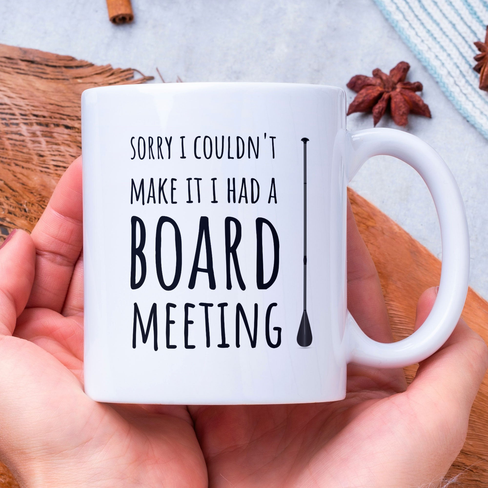 Funny Stand Up Paddle Board Themed Coffee Gift Mug - SUP - Water Sports Joke Mug - Christmas & Birthday Present