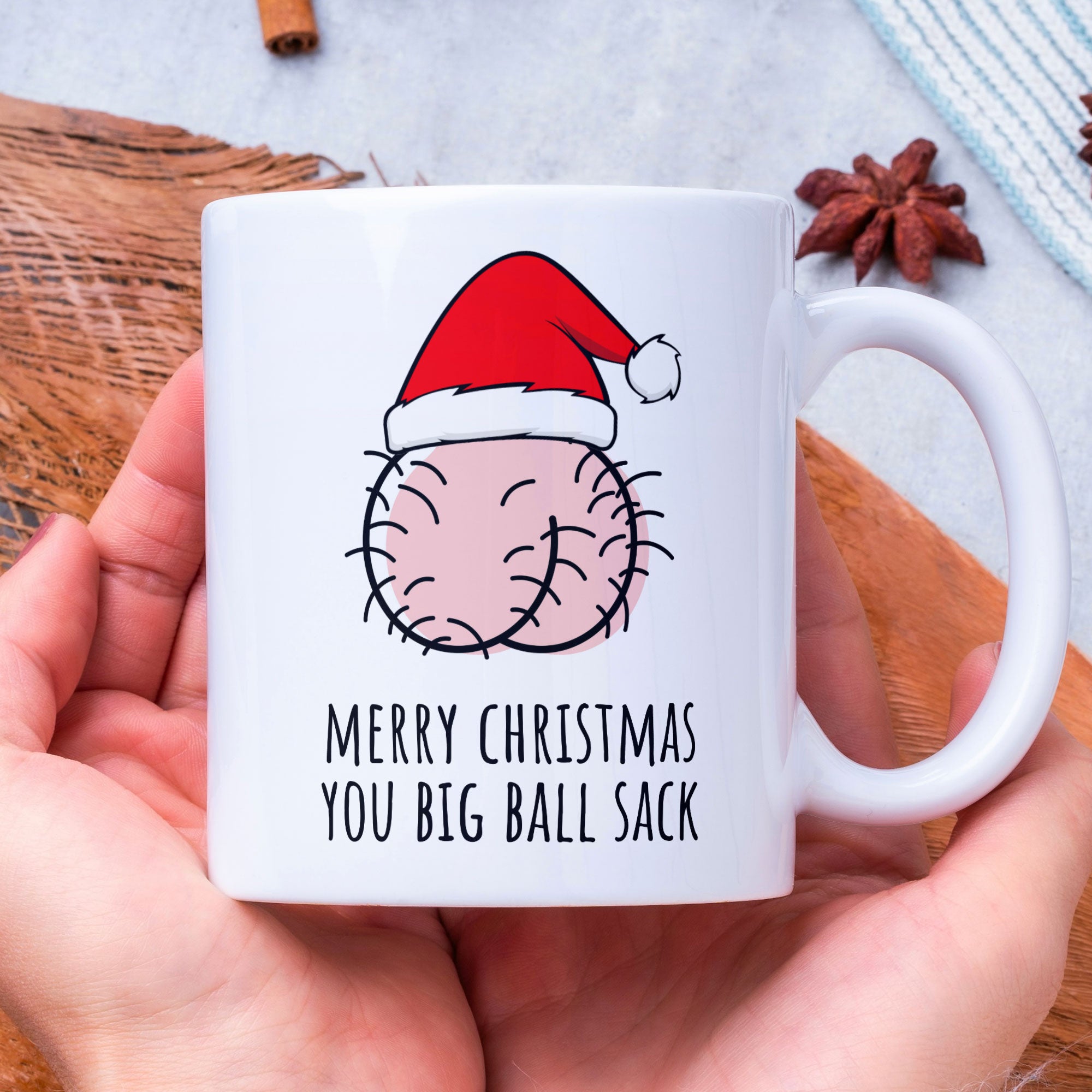 Funny Rude Christmas Coffee Gift Mug - Perfect Present For Husbands, Boyfriends, Dads - Ideal Christmas Present