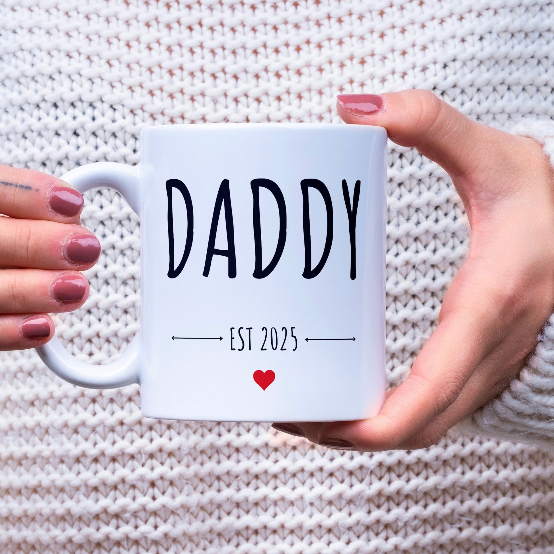 Daddy Est. 2025 Personalised Gift Mug - Gift For New Fathers, Fathers Day, Brithday