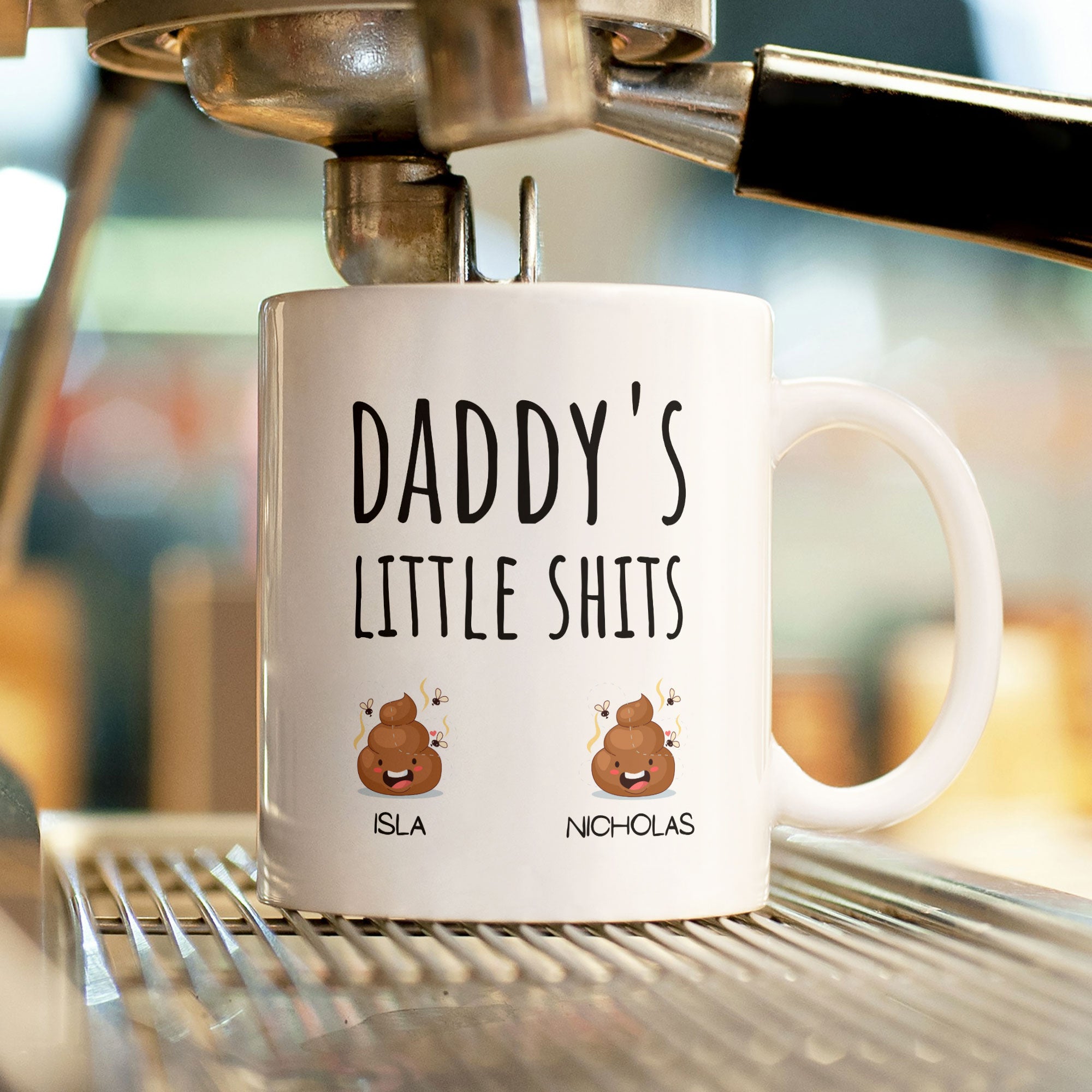 Daddys Little Shits Personalised Gift Mug - Gift For Fathers Day, Brithday