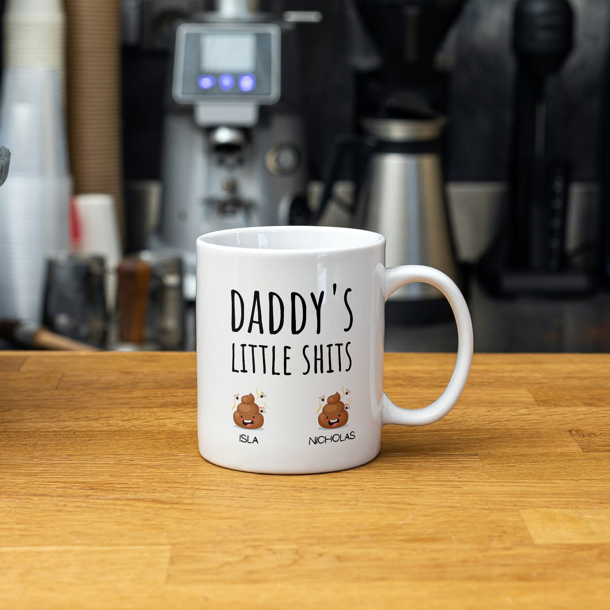 Daddys Little Shits Personalised Gift Mug - Gift For Fathers Day, Brithday