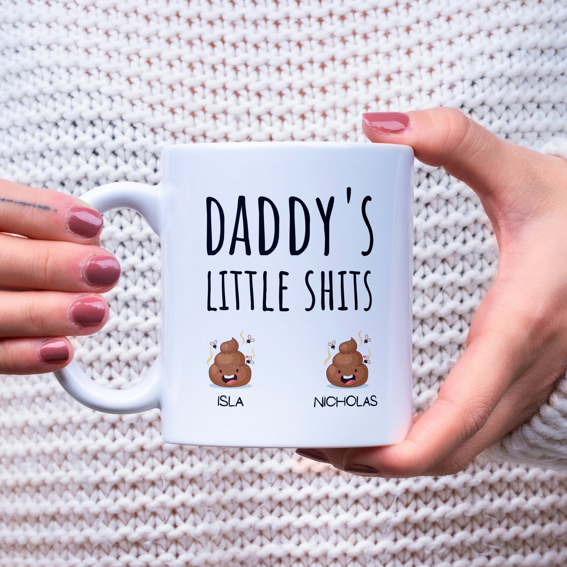 Daddys Little Shits Personalised Gift Mug - Gift For Fathers Day, Brithday