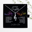Gift For Musical Daughter - Sterling Silver Musical Note Necklace - Daughter Necklace - Personalised Gift From Mum and Dad - Mother And Daughter