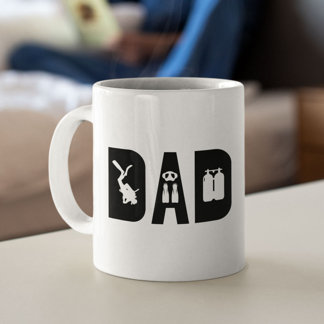 Suba Dive Dad Gift Coffee Mug - Perfect Present From Kids To Dad - Mens Diving Mug