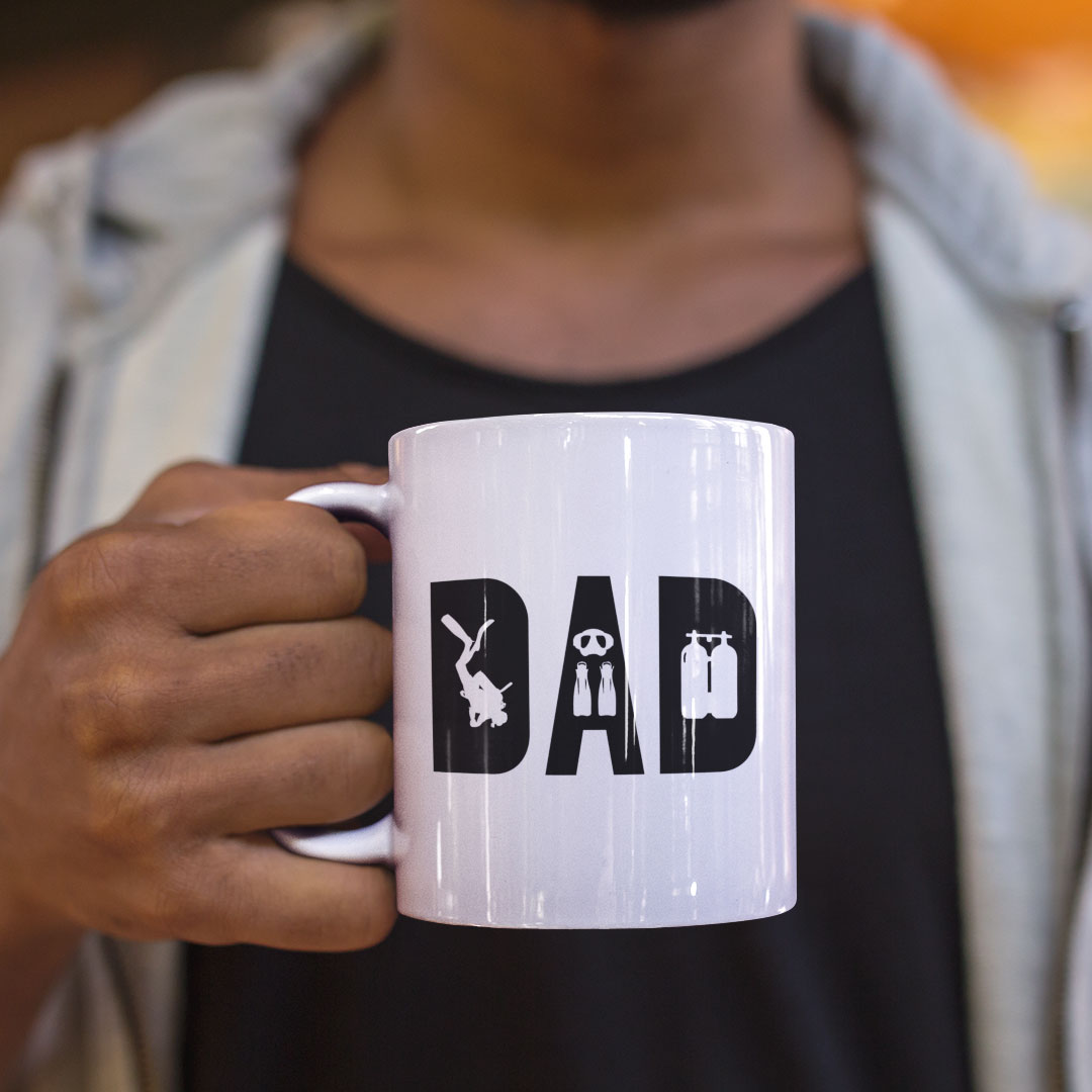 Suba Dive Dad Gift Coffee Mug - Perfect Present From Kids To Dad - Mens Diving Mug