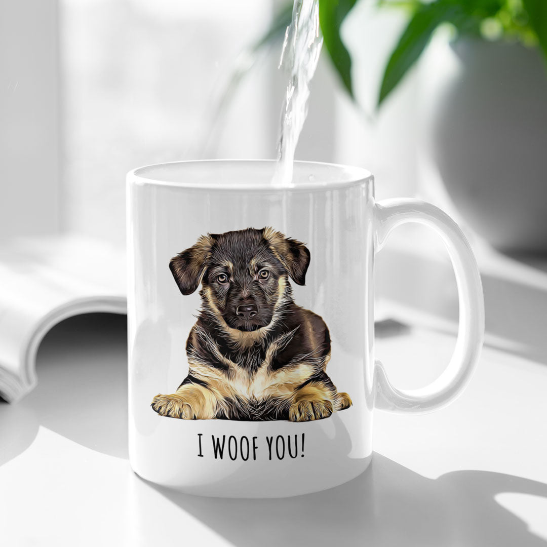 German Shepherd Puppy Coffee Gift Mug - Dog Mum Mug - Dog Dad Mug