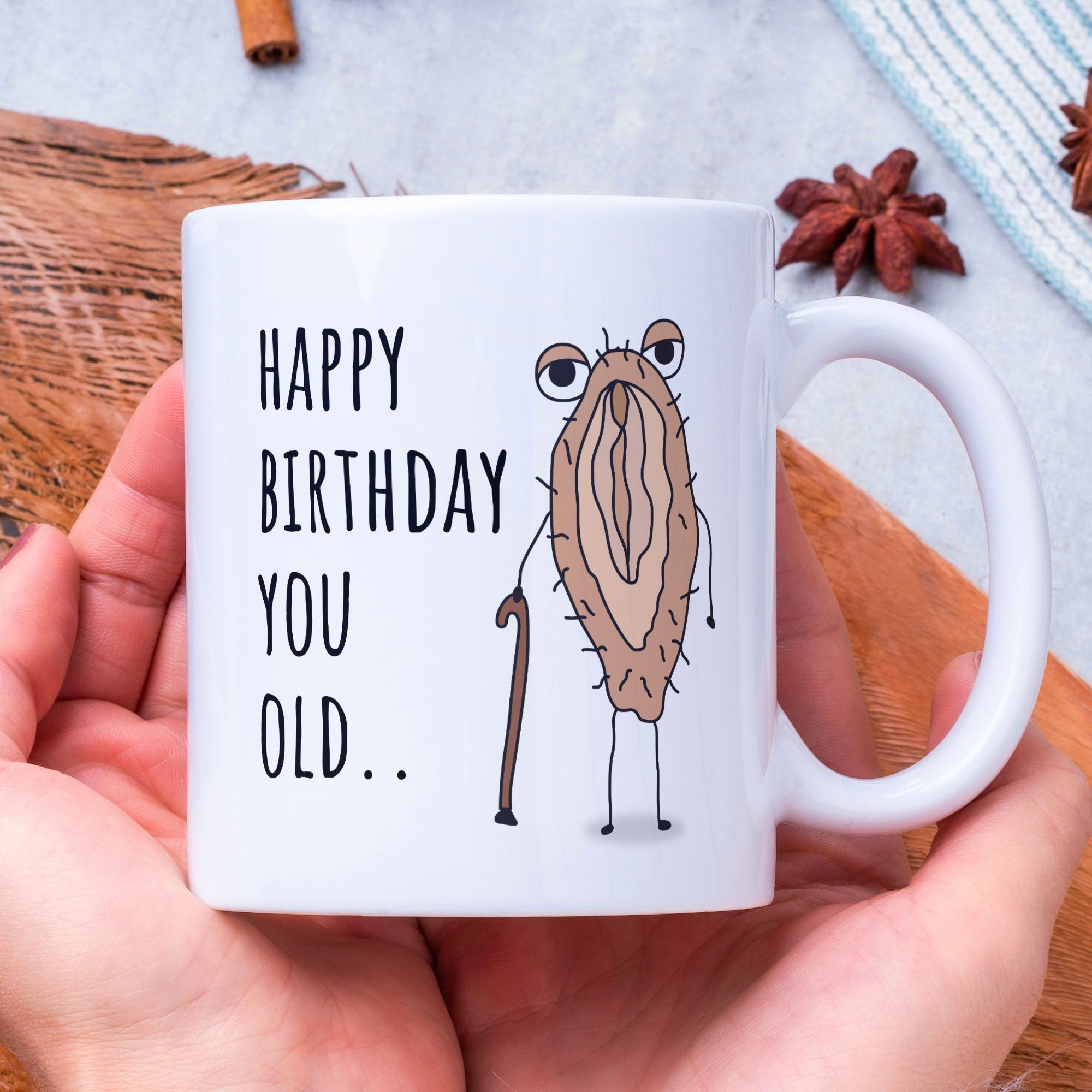 Rude Joke Happy Birthday Gift Coffee Mug - You Old Cunt - For Friends And Family