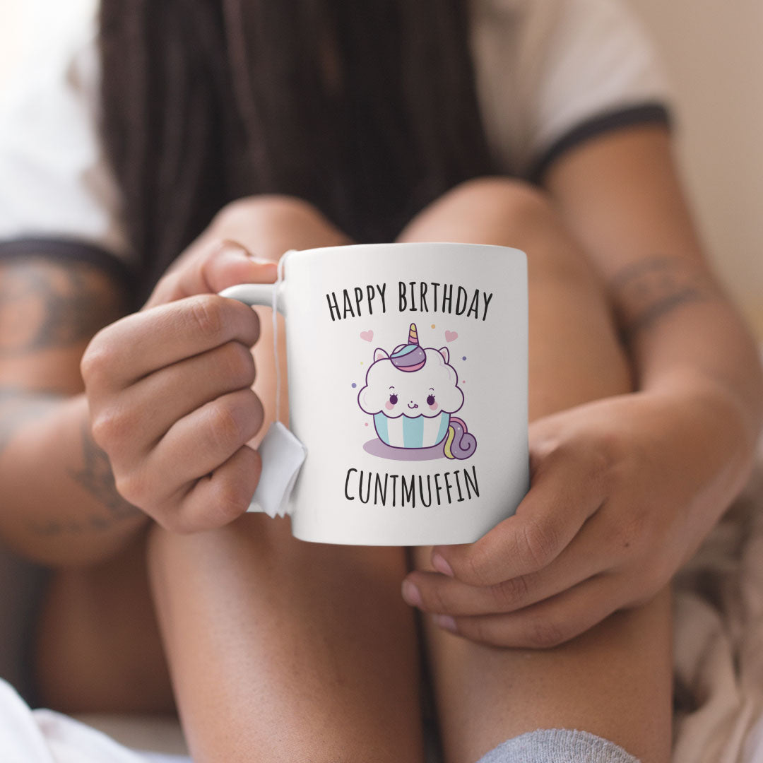 Happy Birthday Cunt Muffin Funny Rude Coffee Mug Perfect Present For Your Bestie Or Family