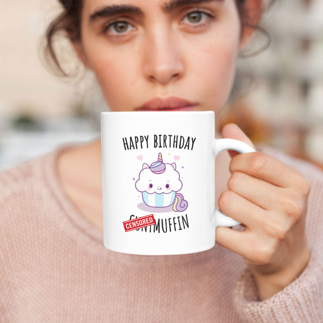 Happy Birthday Cunt Muffin Funny Rude Coffee Mug Perfect Present For Your Bestie Or Family