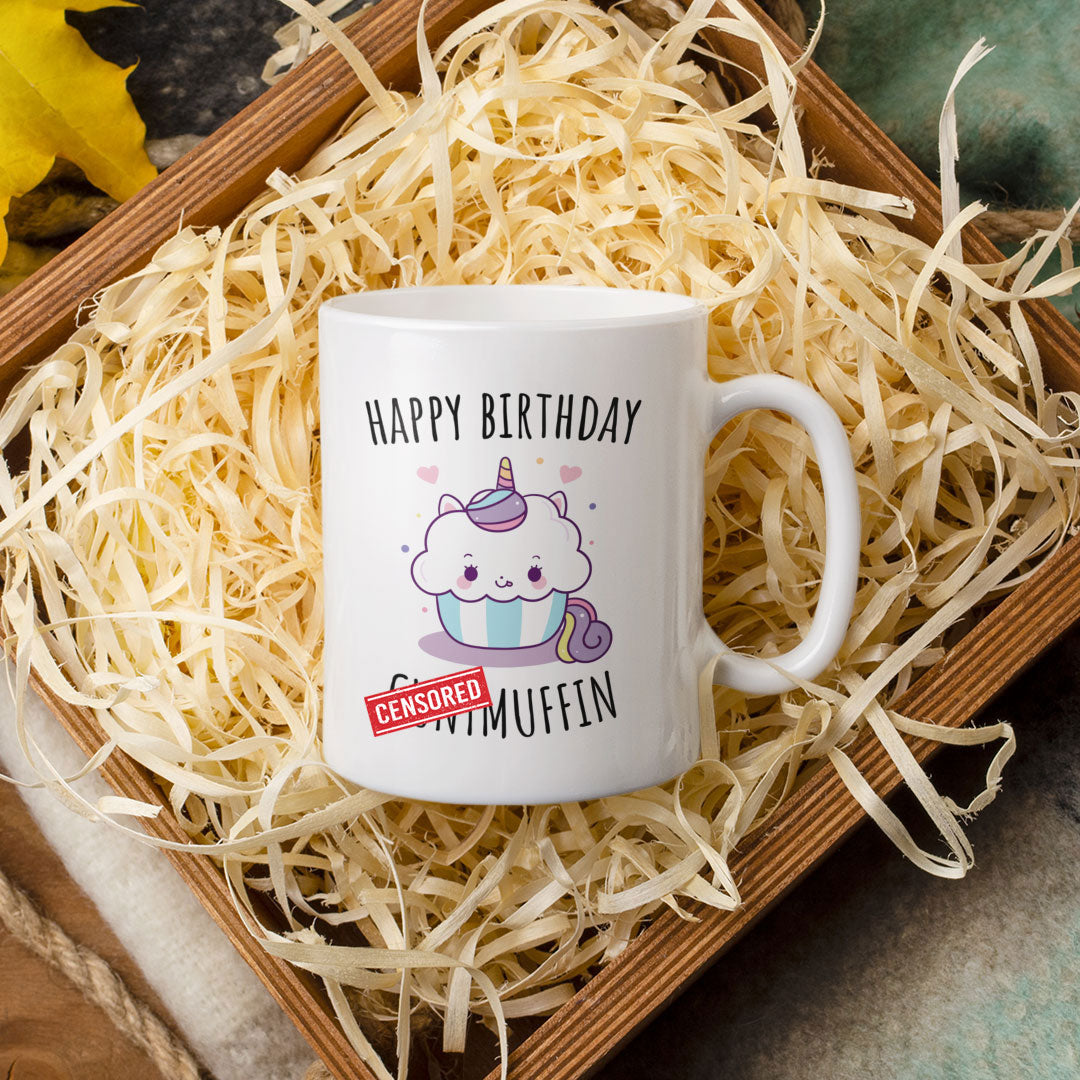 Happy Birthday Cunt Muffin Funny Rude Coffee Mug Perfect Present For Your Bestie Or Family