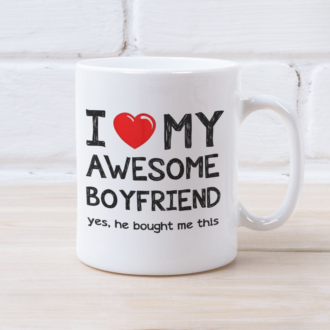 Valentines Day Funny Gift Coffee Mug - I Love My Awesome Boyfriend