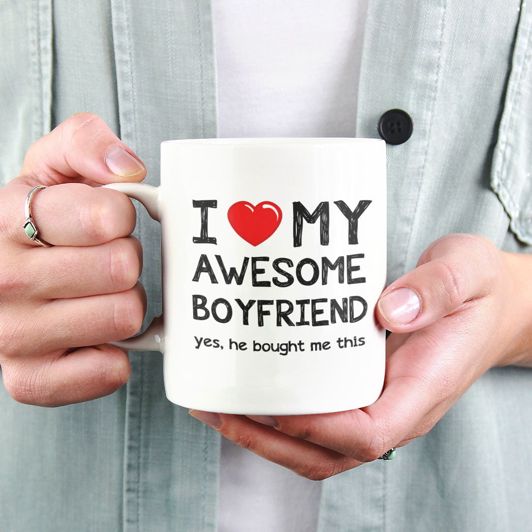 Valentines Day Funny Gift Coffee Mug - I Love My Awesome Boyfriend