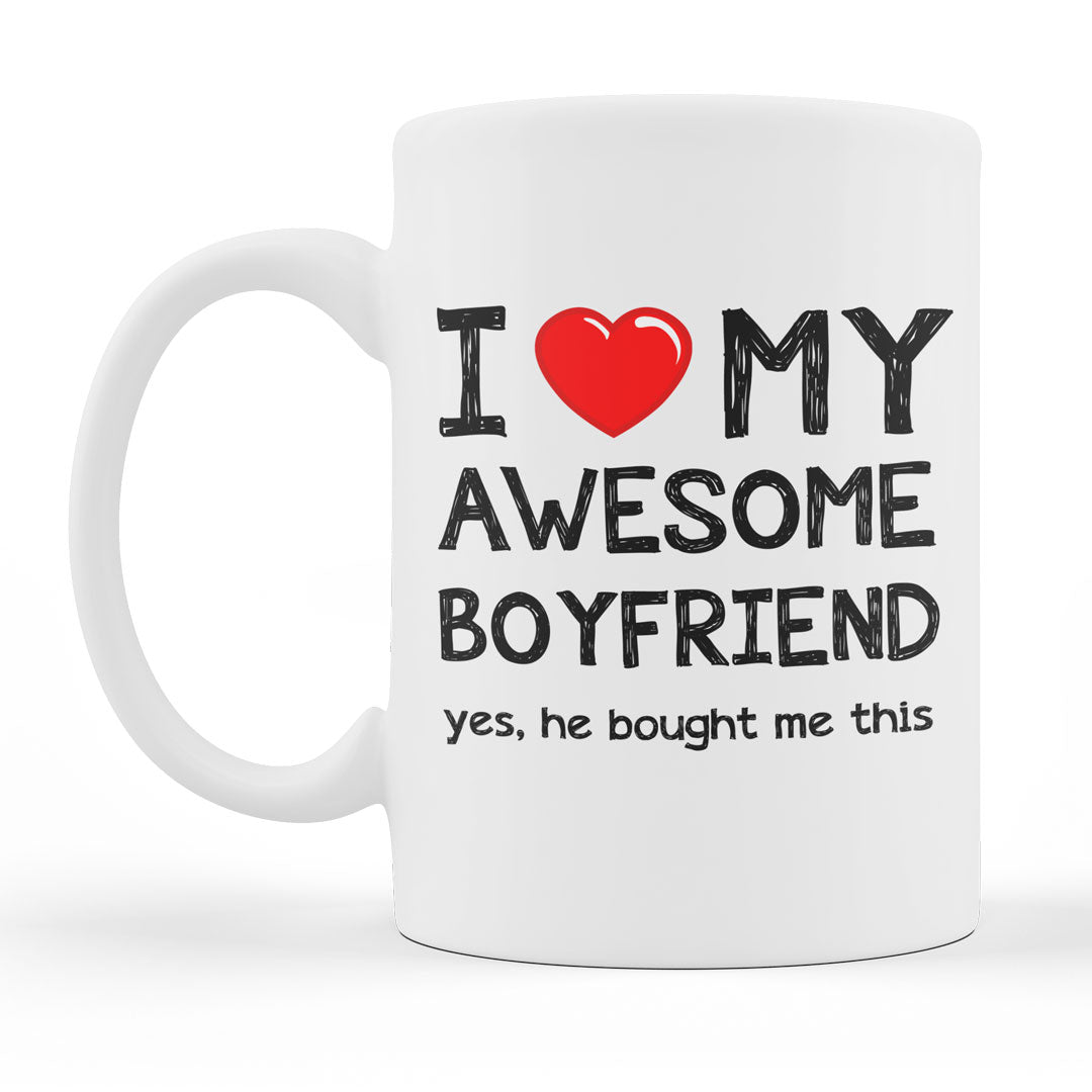 Valentines Day Funny Gift Coffee Mug - I Love My Awesome Boyfriend