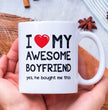 Valentines Day Funny Gift Coffee Mug - I Love My Awesome Boyfriend