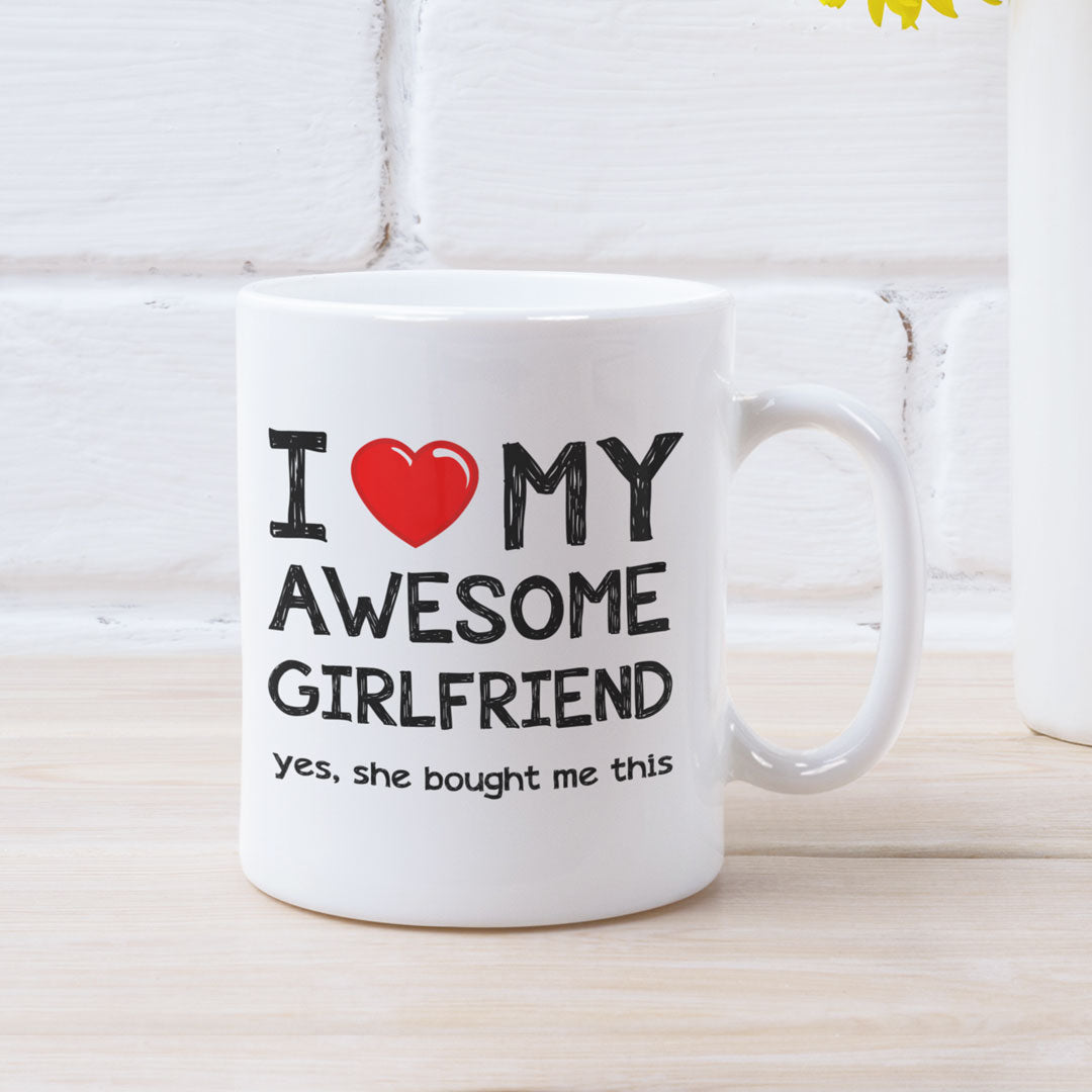 Valentines Day Funny Gift Coffee Mug - I Love My Awesome Girlfried - Gift For Boyfriend