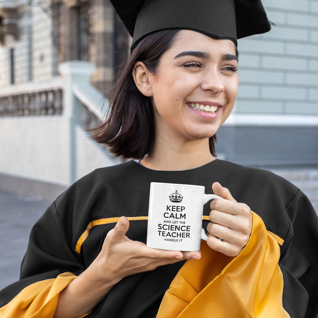 Funny Science Teacher Coffee Mug - Keep Calm Let The Science Teacher Handle It