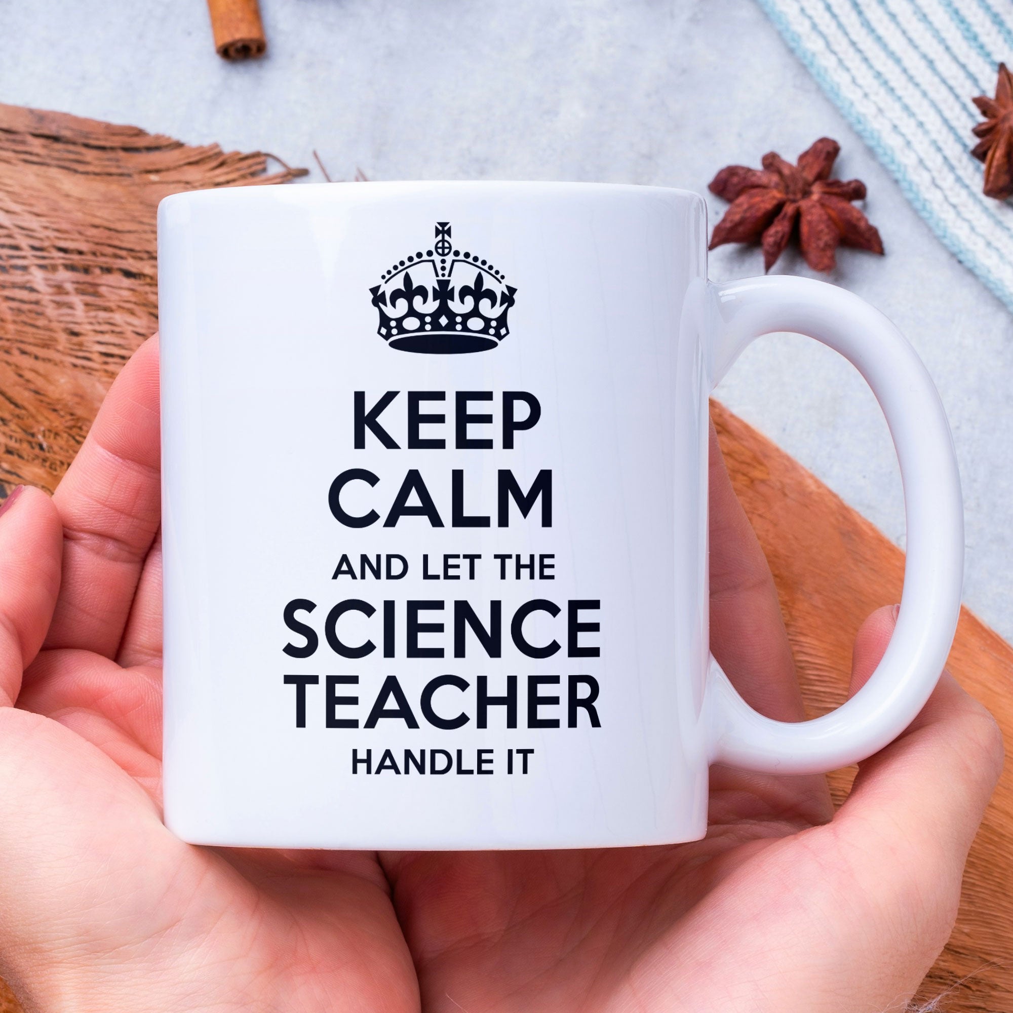 Funny Science Teacher Coffee Mug - Keep Calm Let The Science Teacher Handle It
