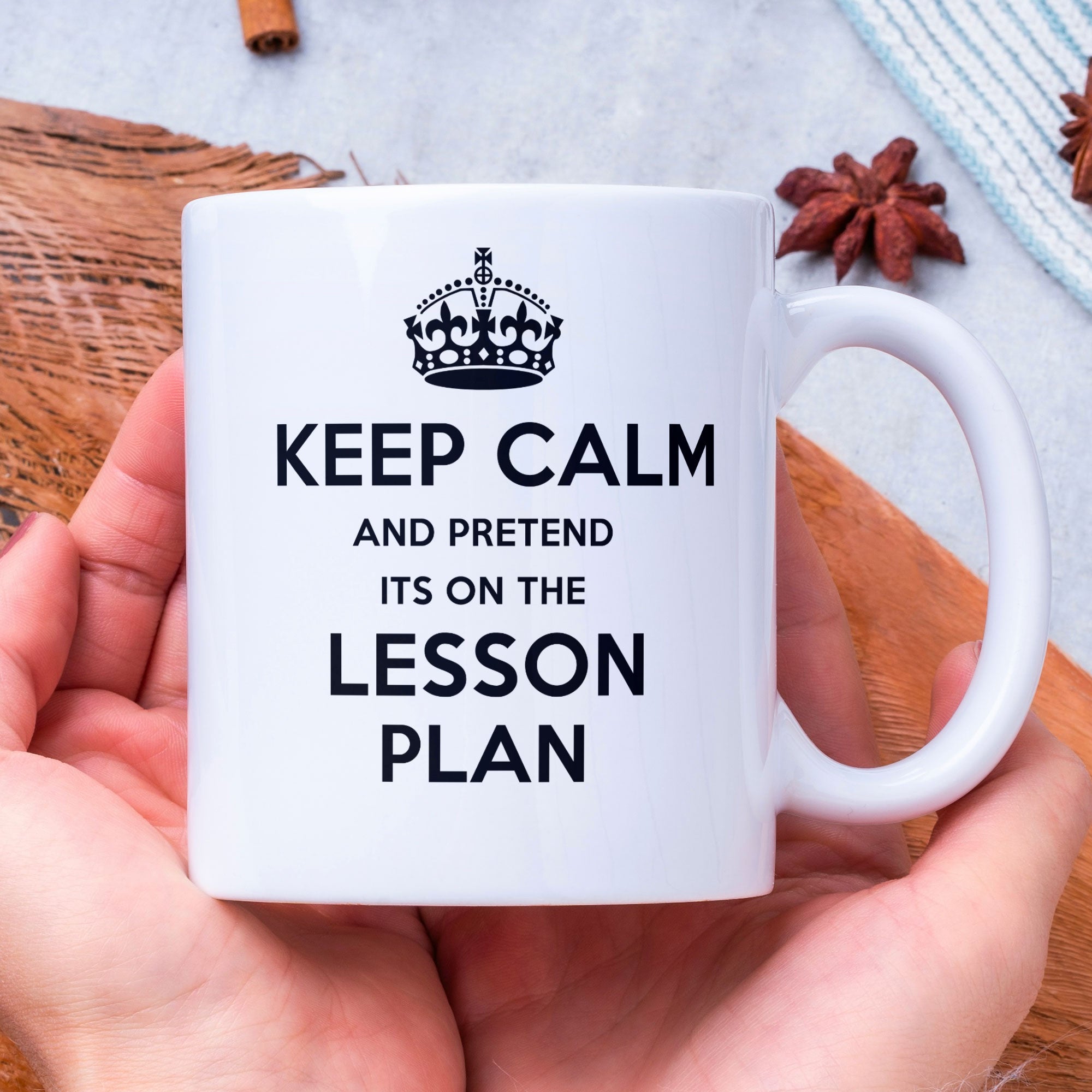Teacher Gift Coffee Mug - Keep Calm And Pretend It's On The Lesson Plan - Gift For Teachers / Student Teachers