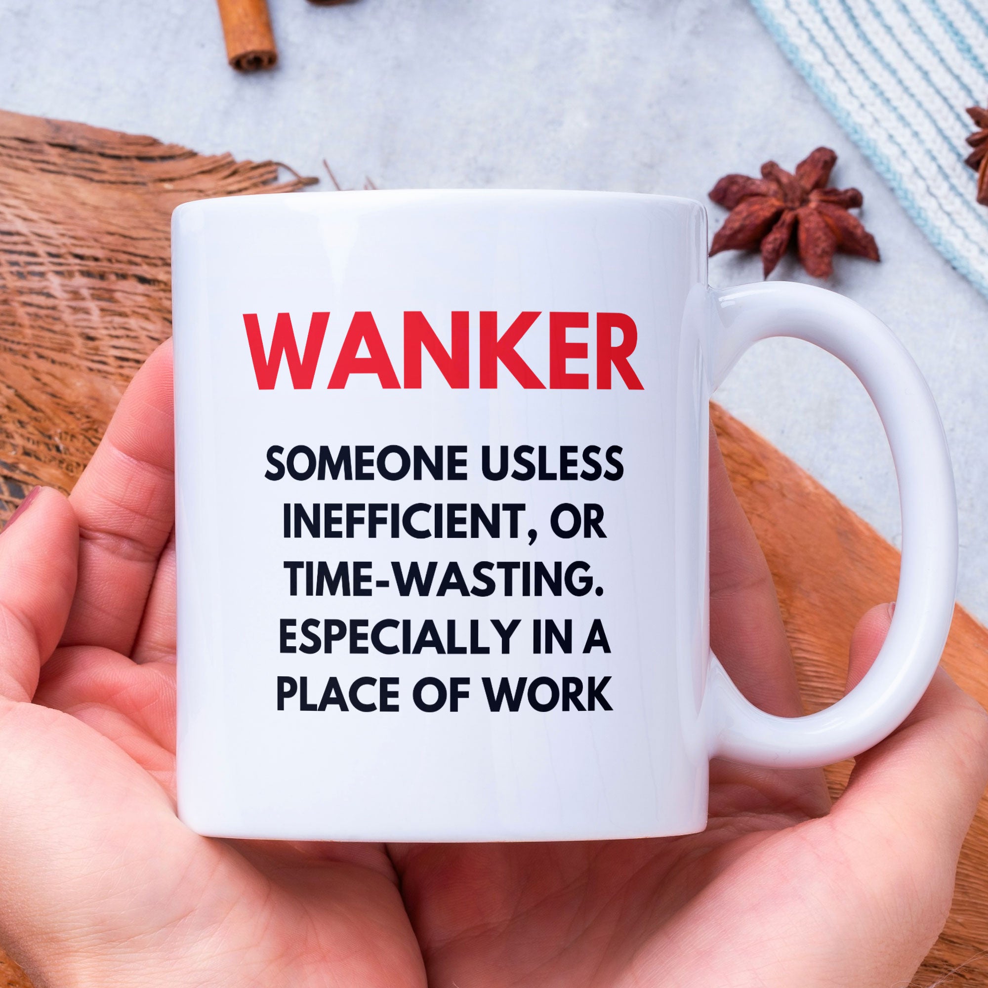 Funny Work Coffee Mug - Definition Of A Wanker - Ideal Gift For Work Friend - Office Gift - Secret Santa