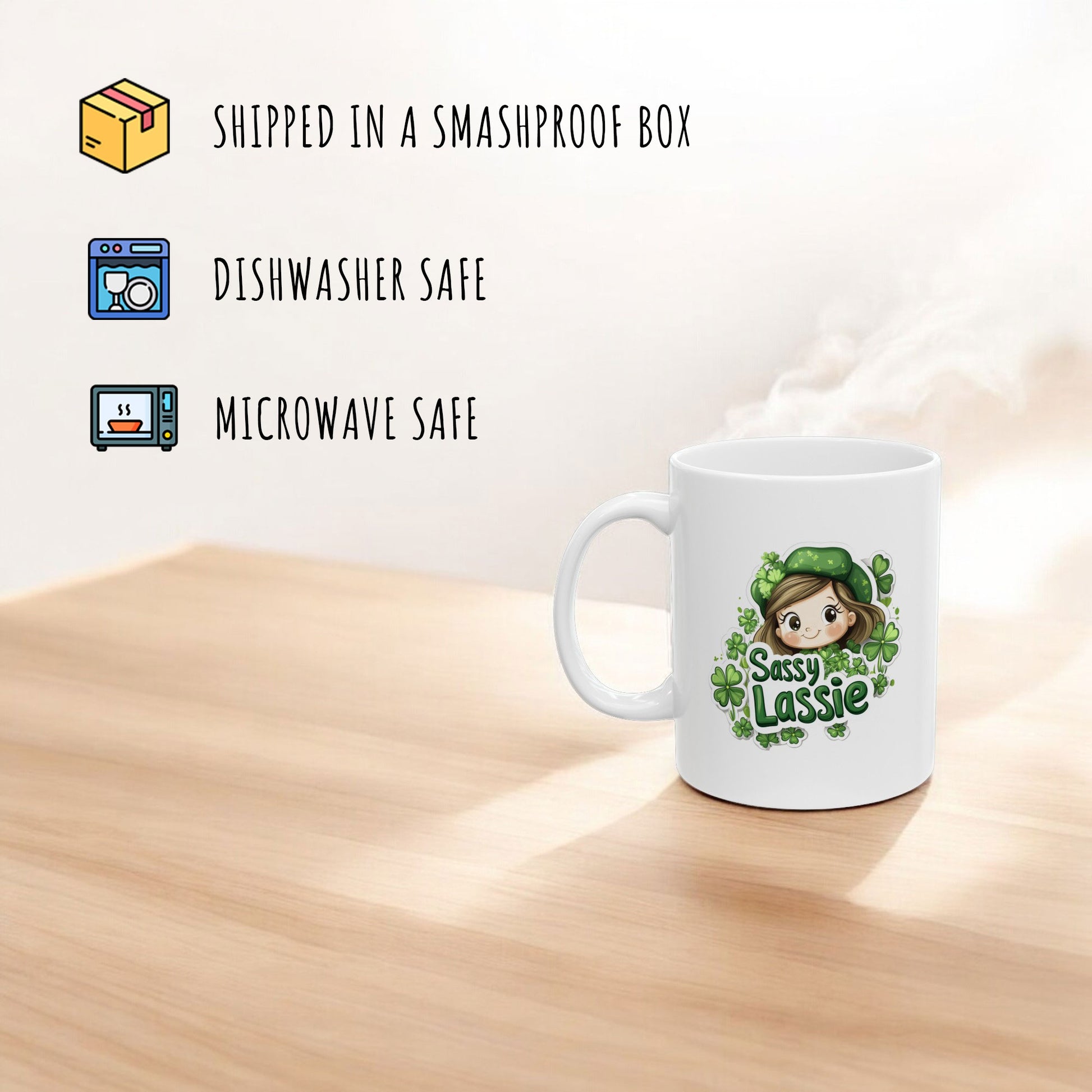 Happy St Patricks Day Mug, Saint Patrick's Day Gift, Sassy Lassie