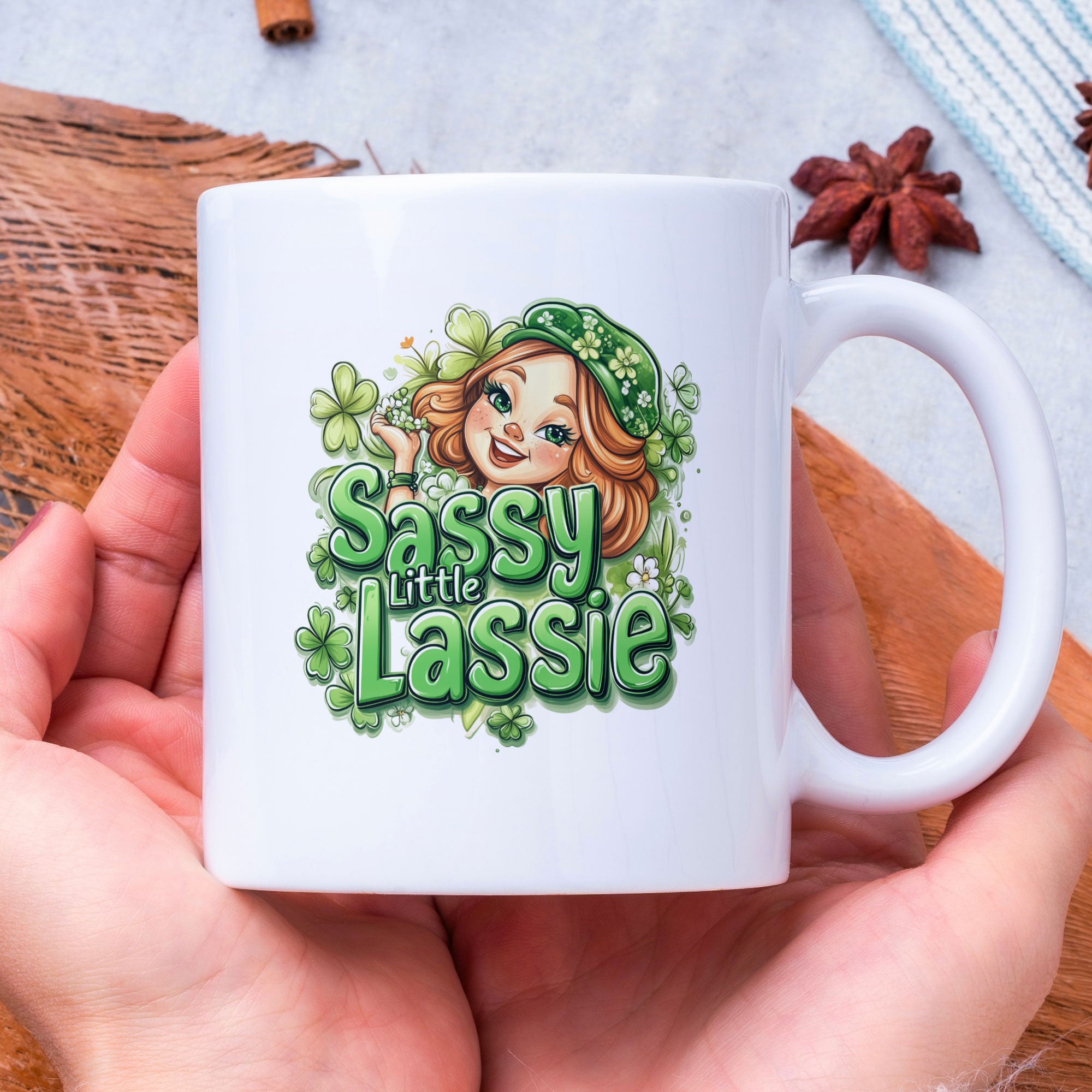Happy St Patricks Day Mug, Saint Patrick's Day Gift, Sassy Little Lassie