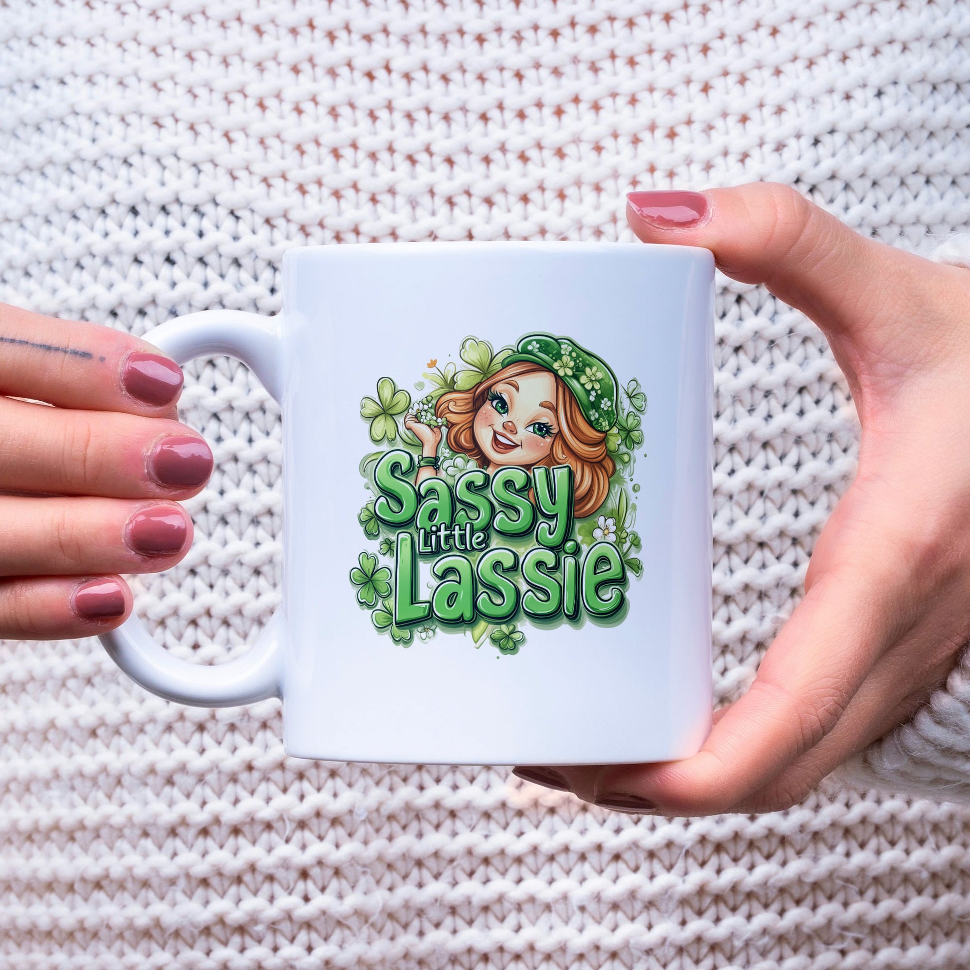 Happy St Patricks Day Mug, Saint Patrick's Day Gift, Sassy Little Lassie