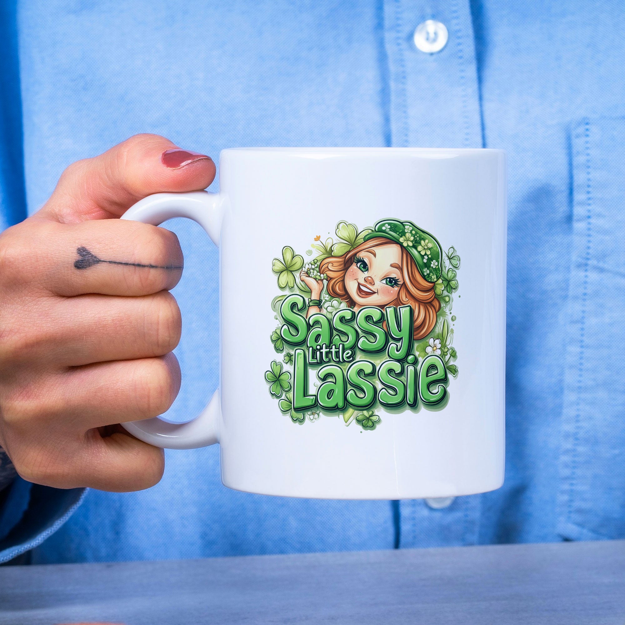 Happy St Patricks Day Mug, Saint Patrick's Day Gift, Sassy Little Lassie