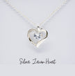 To My Soulmate - Alluring Beauty - Silver Curved Zircon Heart Pendant - For Wife, Girlfriend