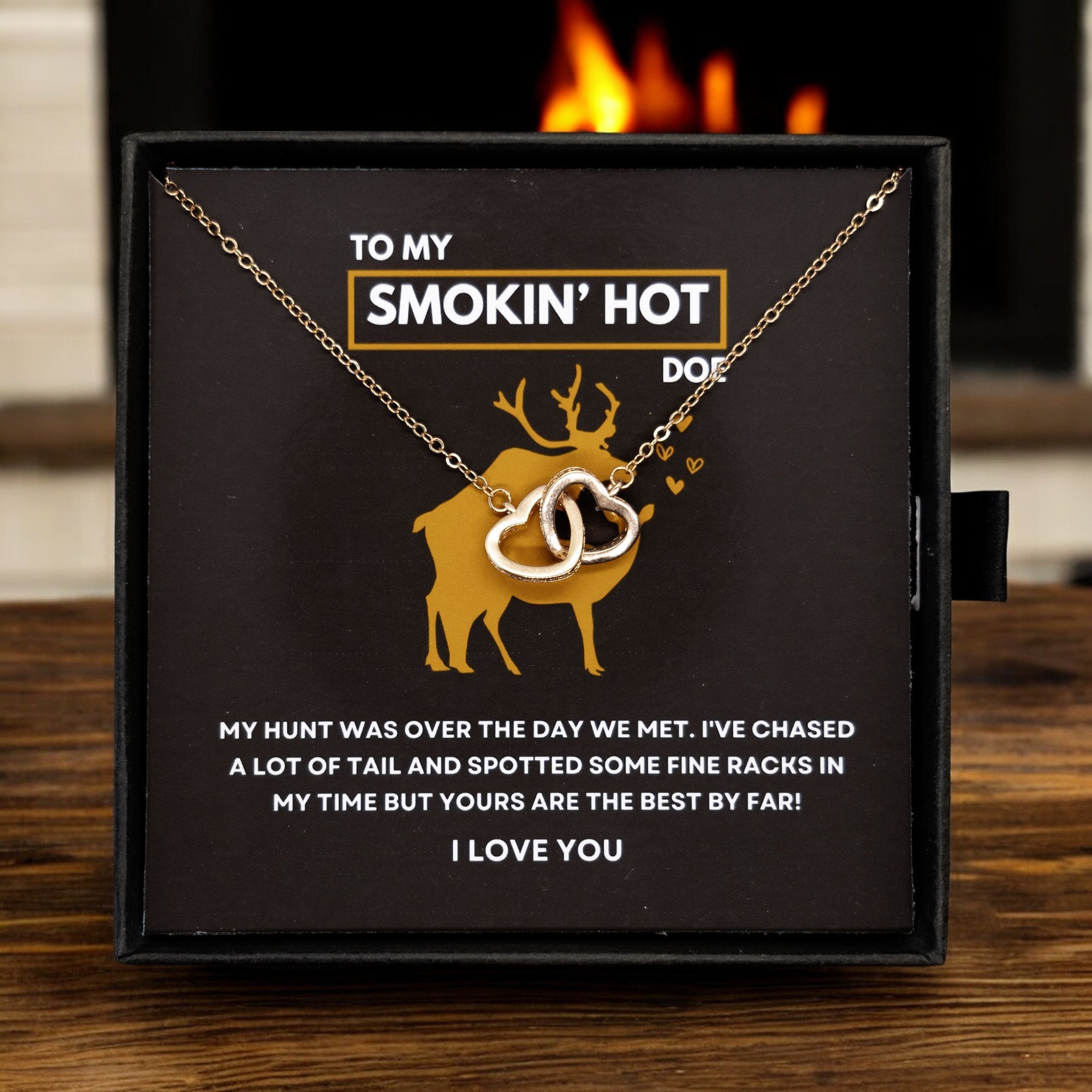 Funny Gift For Her - Sterling Silver Necklace - Smokin Hot Doe - Personalised Hunting Themed Gift for Wife