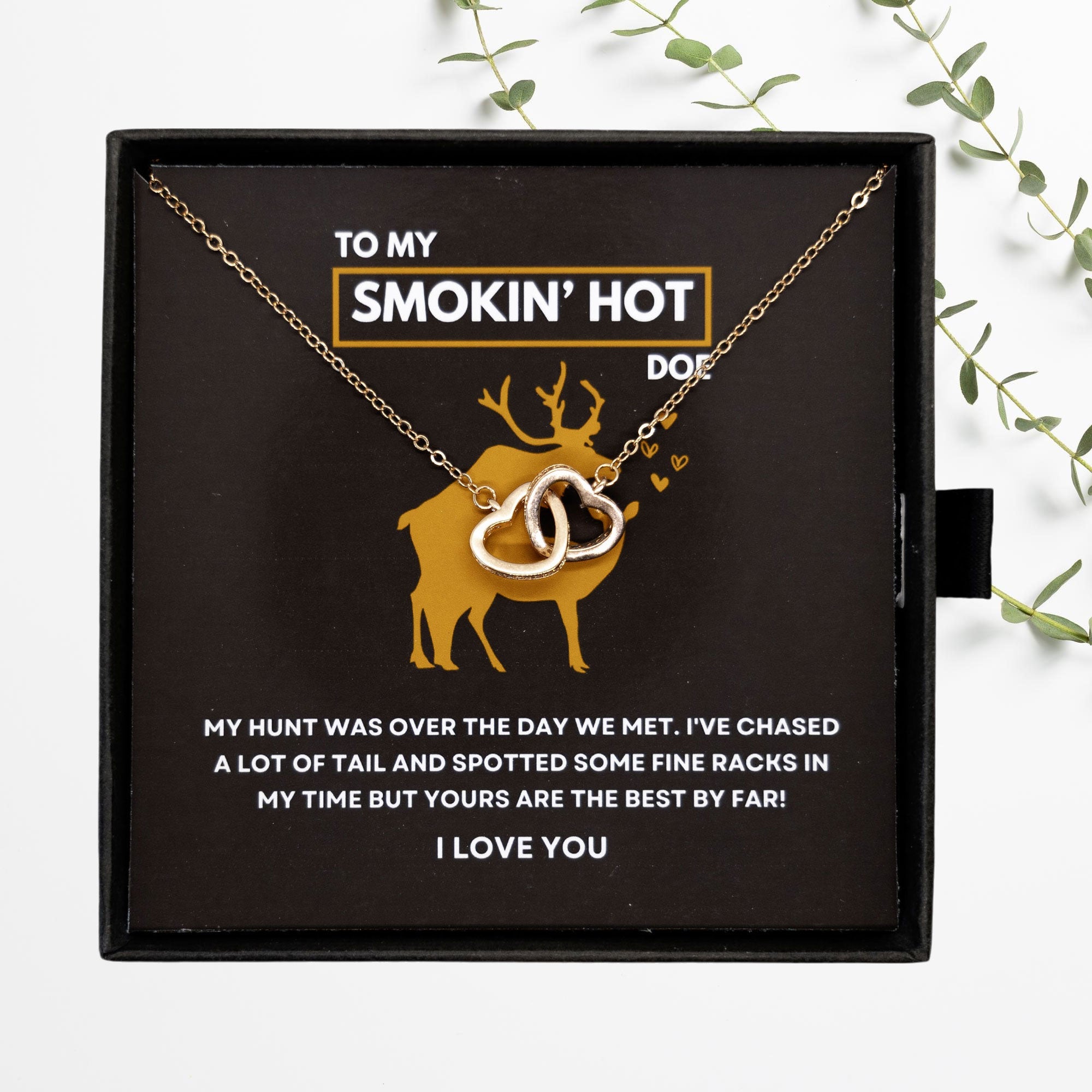 Funny Gift For Her - Sterling Silver Necklace - Smokin Hot Doe - Personalised Hunting Themed Gift for Wife