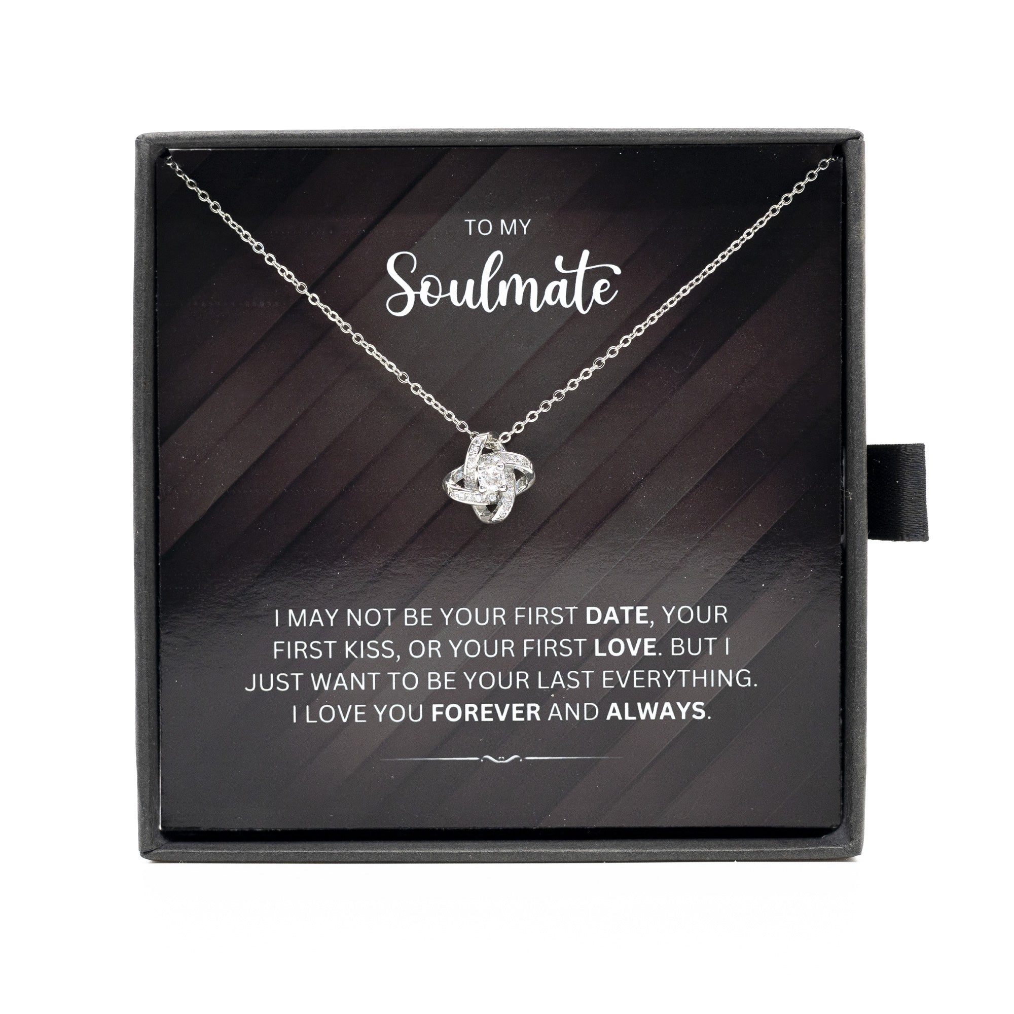 To My Soulmate - Choice of Beautiful Silver Necklaces in a Gift Box with a Custom Message Card - Gift for Her - Gift From Him