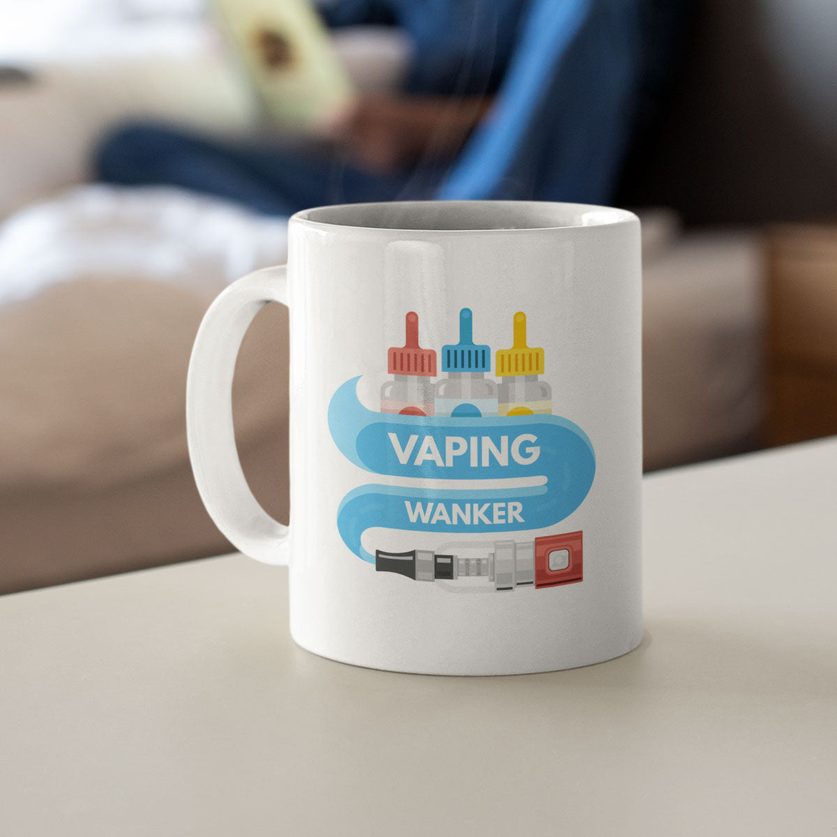 Funny Vaping Coffee Gift Mug - Rude Offensive - Present For Friends Family - Birthday & Christmas