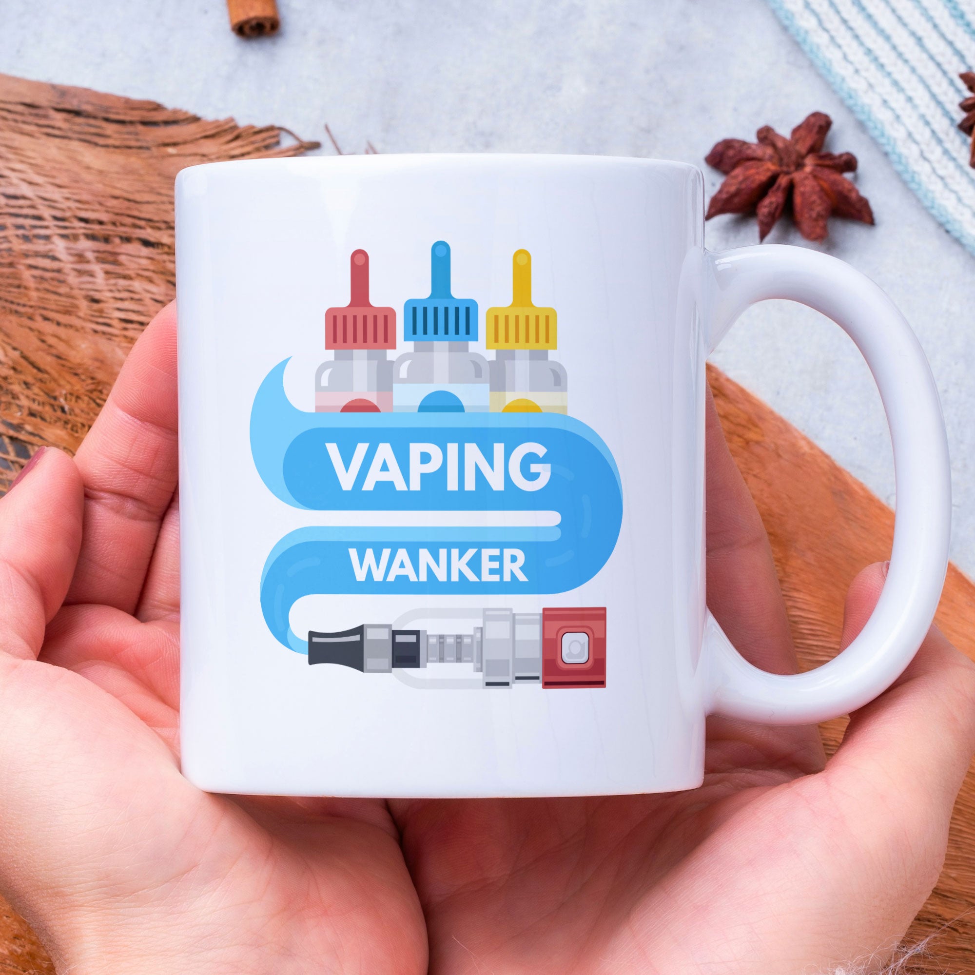 Funny Vaping Coffee Gift Mug - Rude Offensive - Present For Friends Family - Birthday & Christmas