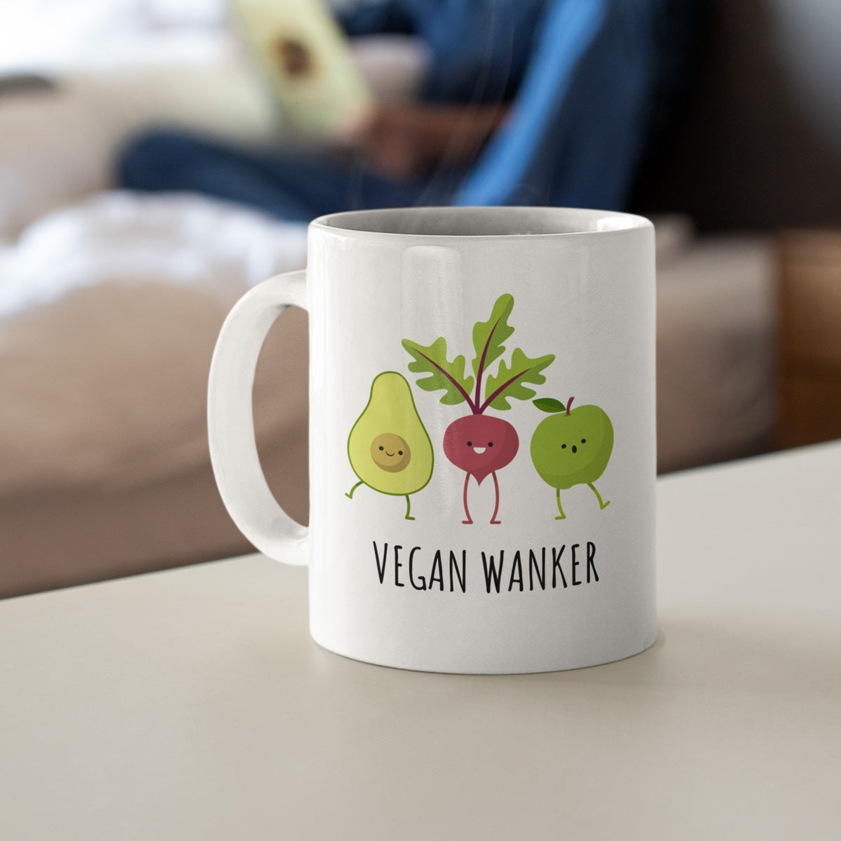 Funny Vegan Coffee Gift Mug - Vegan Wanker - Perfect Gift Idea For Vegan Family & Friends