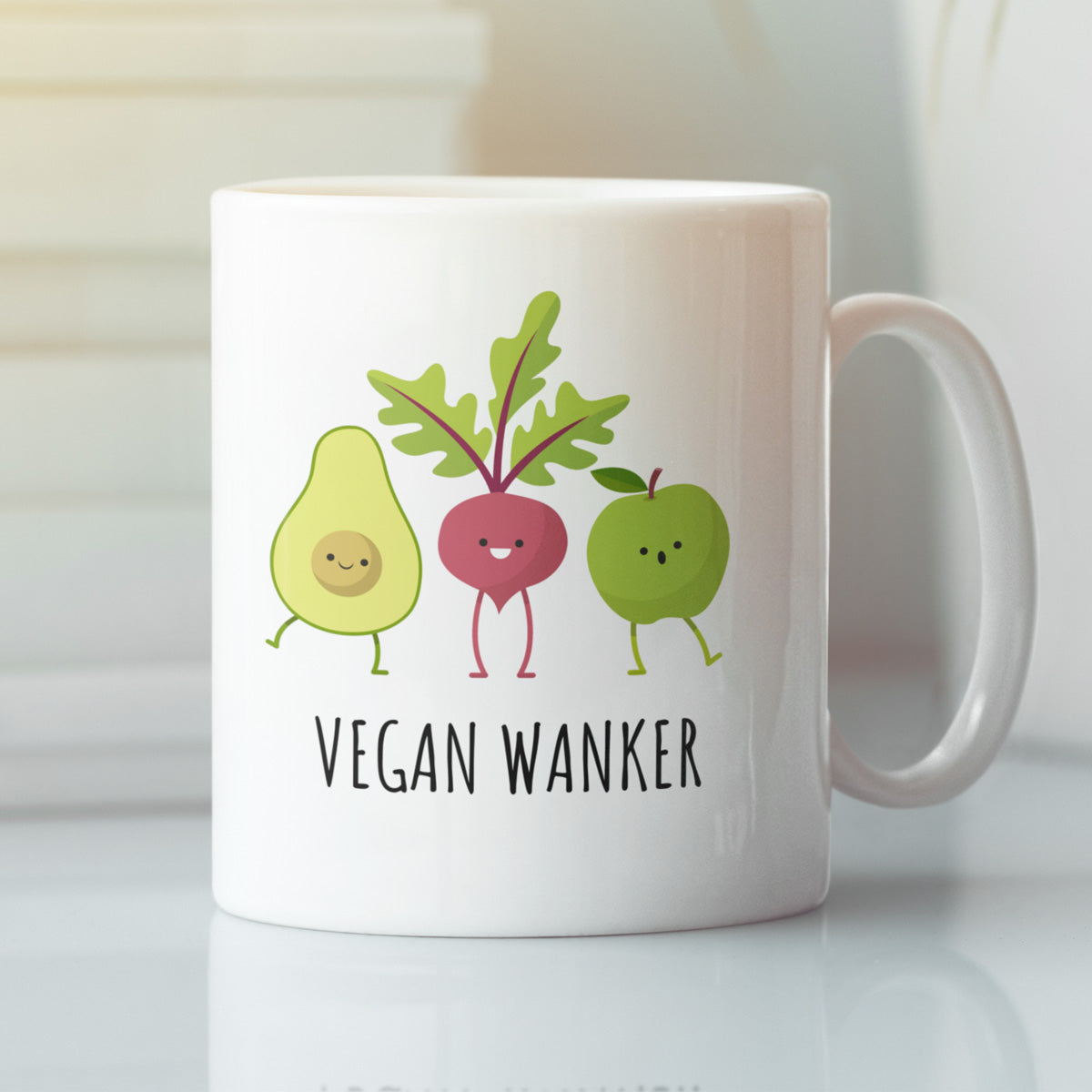 Funny Vegan Coffee Gift Mug - Vegan Wanker - Perfect Gift Idea For Vegan Family & Friends