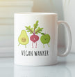 Funny Vegan Coffee Gift Mug - Vegan Wanker - Perfect Gift Idea For Vegan Family & Friends