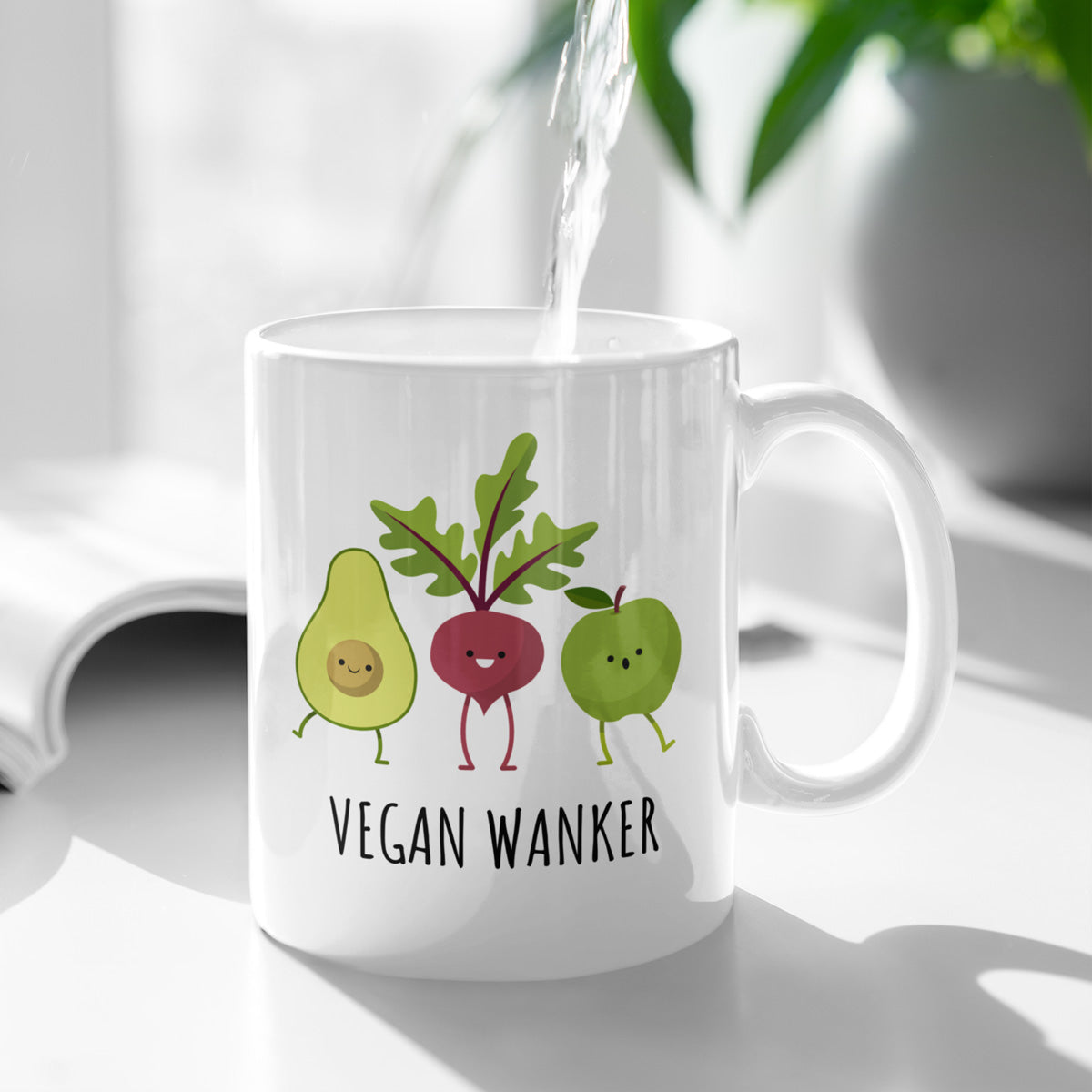 Funny Vegan Coffee Gift Mug - Vegan Wanker - Perfect Gift Idea For Vegan Family & Friends