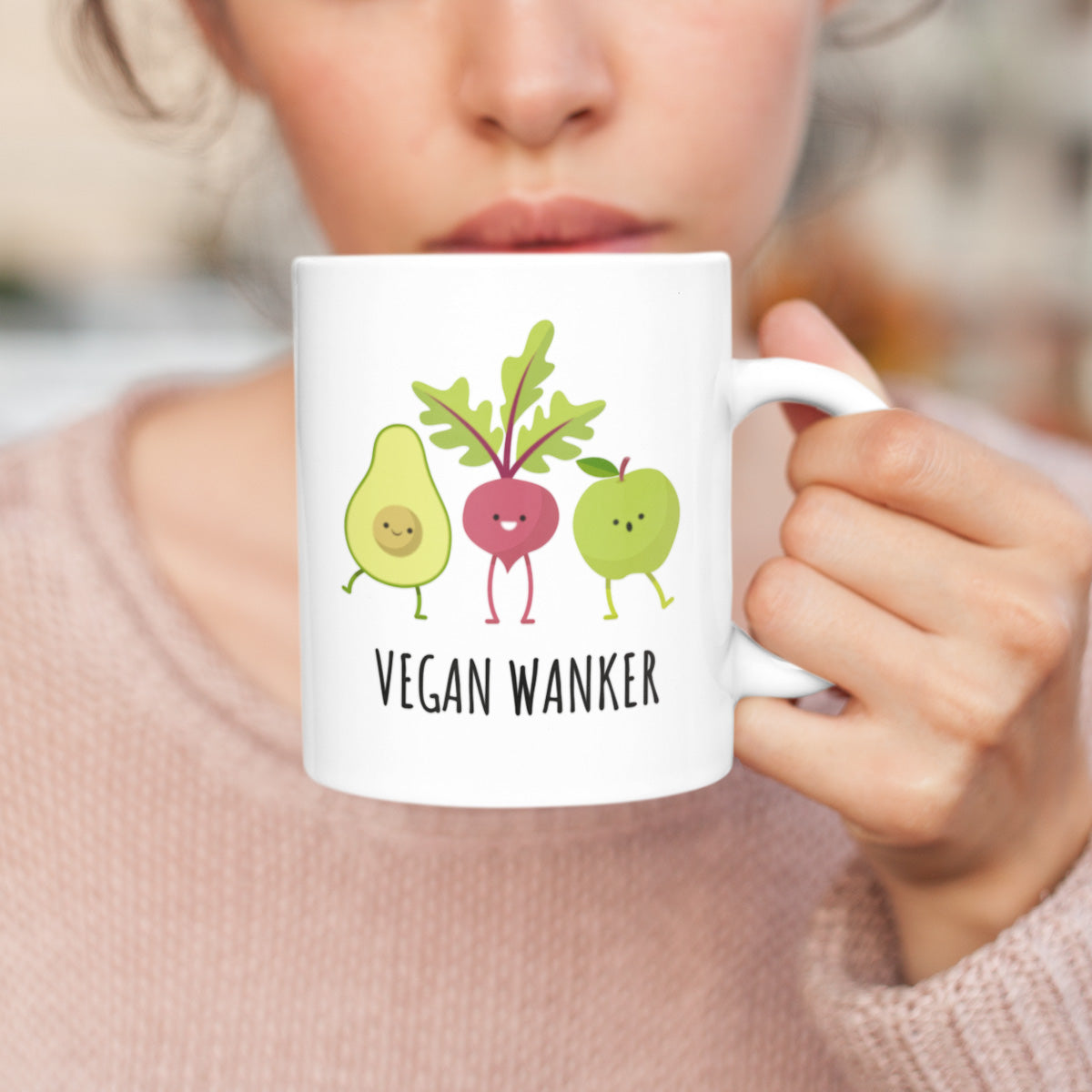 Funny Vegan Coffee Gift Mug - Vegan Wanker - Perfect Gift Idea For Vegan Family & Friends