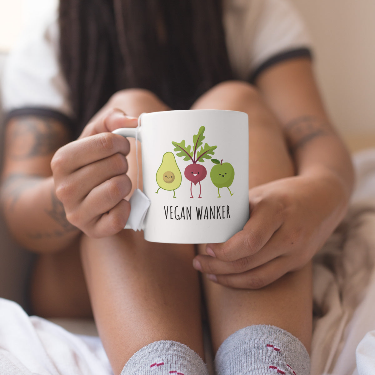 Funny Vegan Coffee Gift Mug - Vegan Wanker - Perfect Gift Idea For Vegan Family & Friends