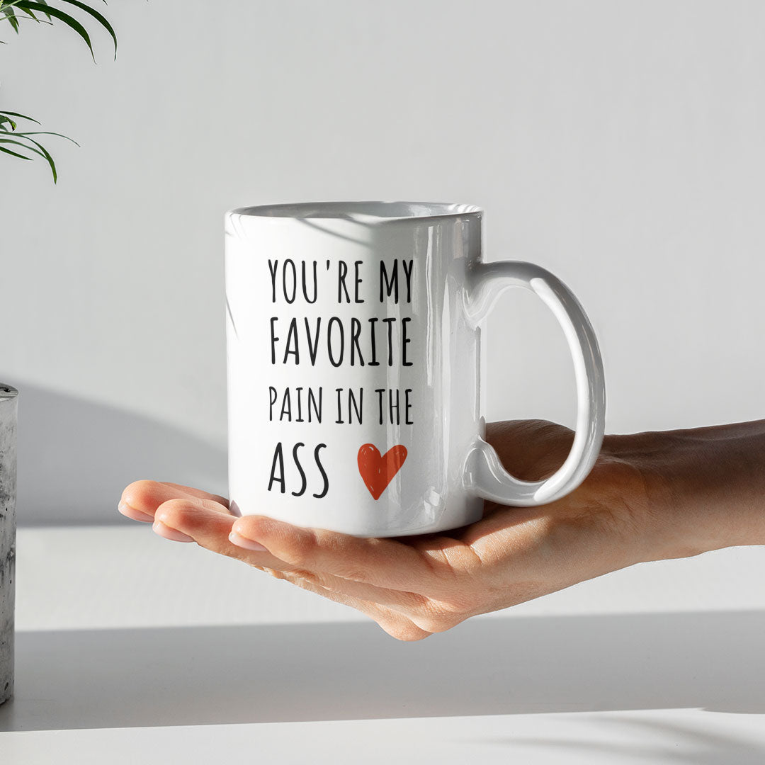Funny Gift Mug For Parnter - Valentines Mug You're My Favorite Pain In The Ass