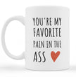 Funny Gift Mug For Parnter - Valentines Mug You're My Favorite Pain In The Ass