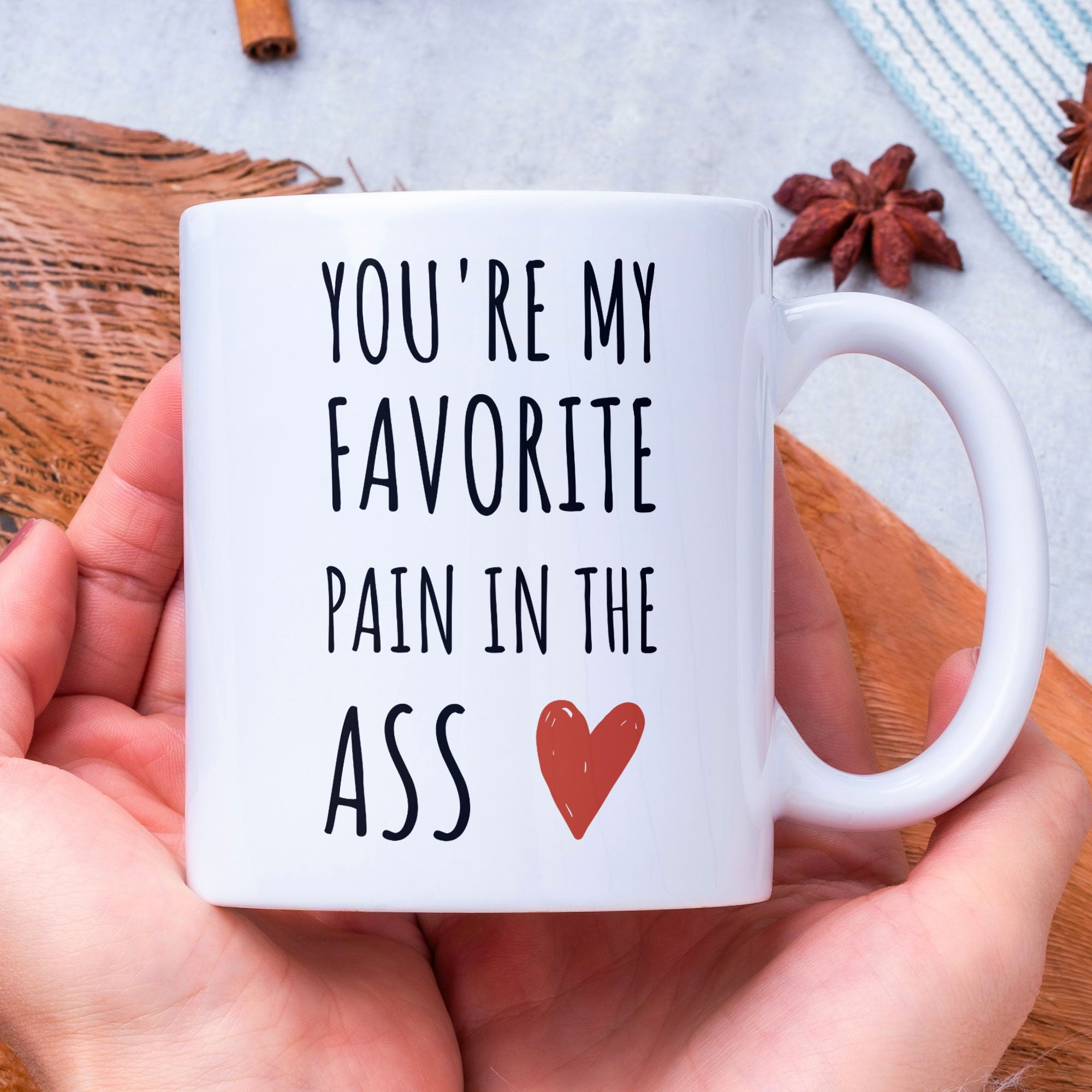 Funny Gift Mug For Parnter - Valentines Mug You're My Favorite Pain In The Ass
